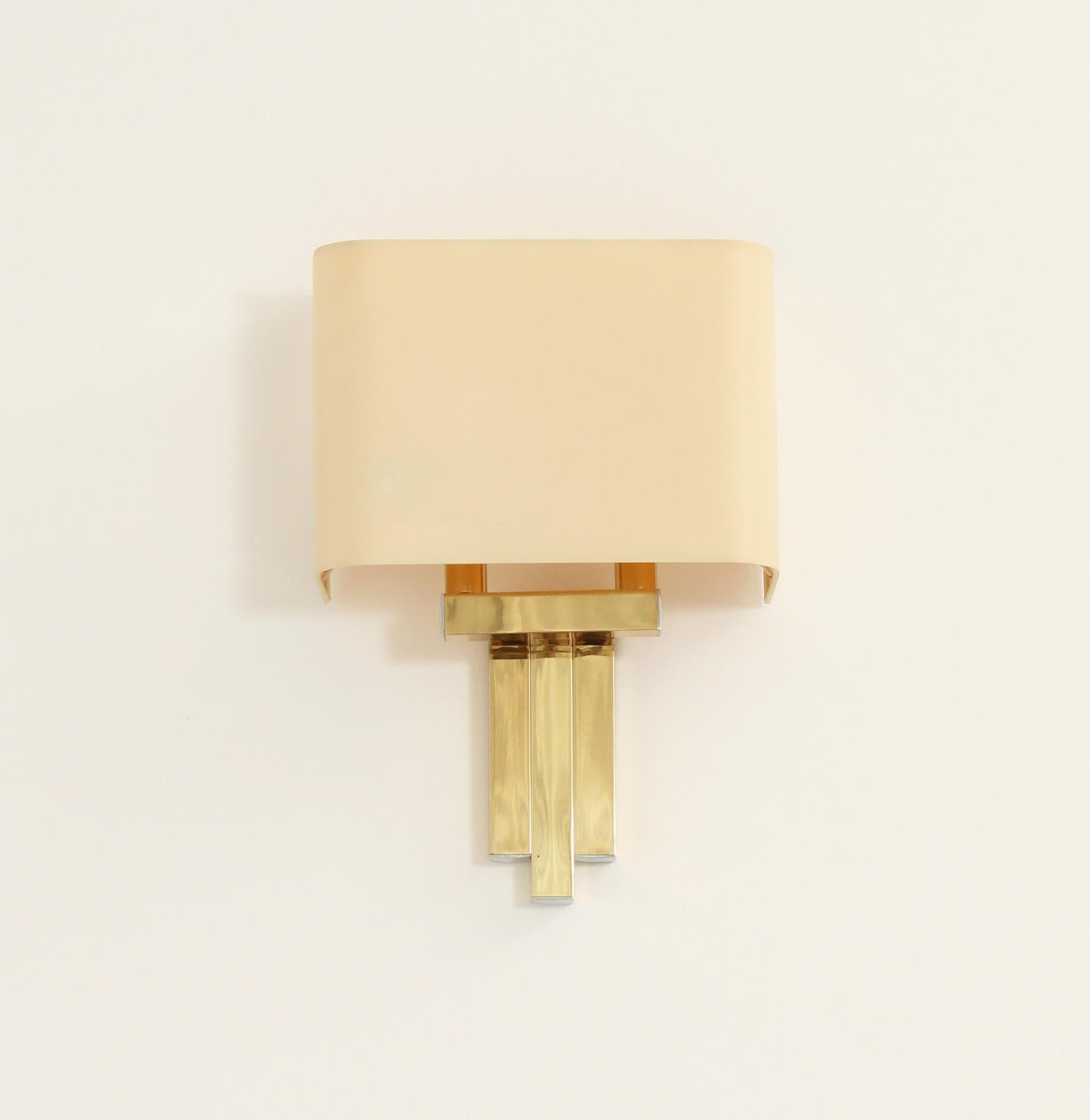Modern Brass Sconce by Lumica, Spain, 1970's For Sale