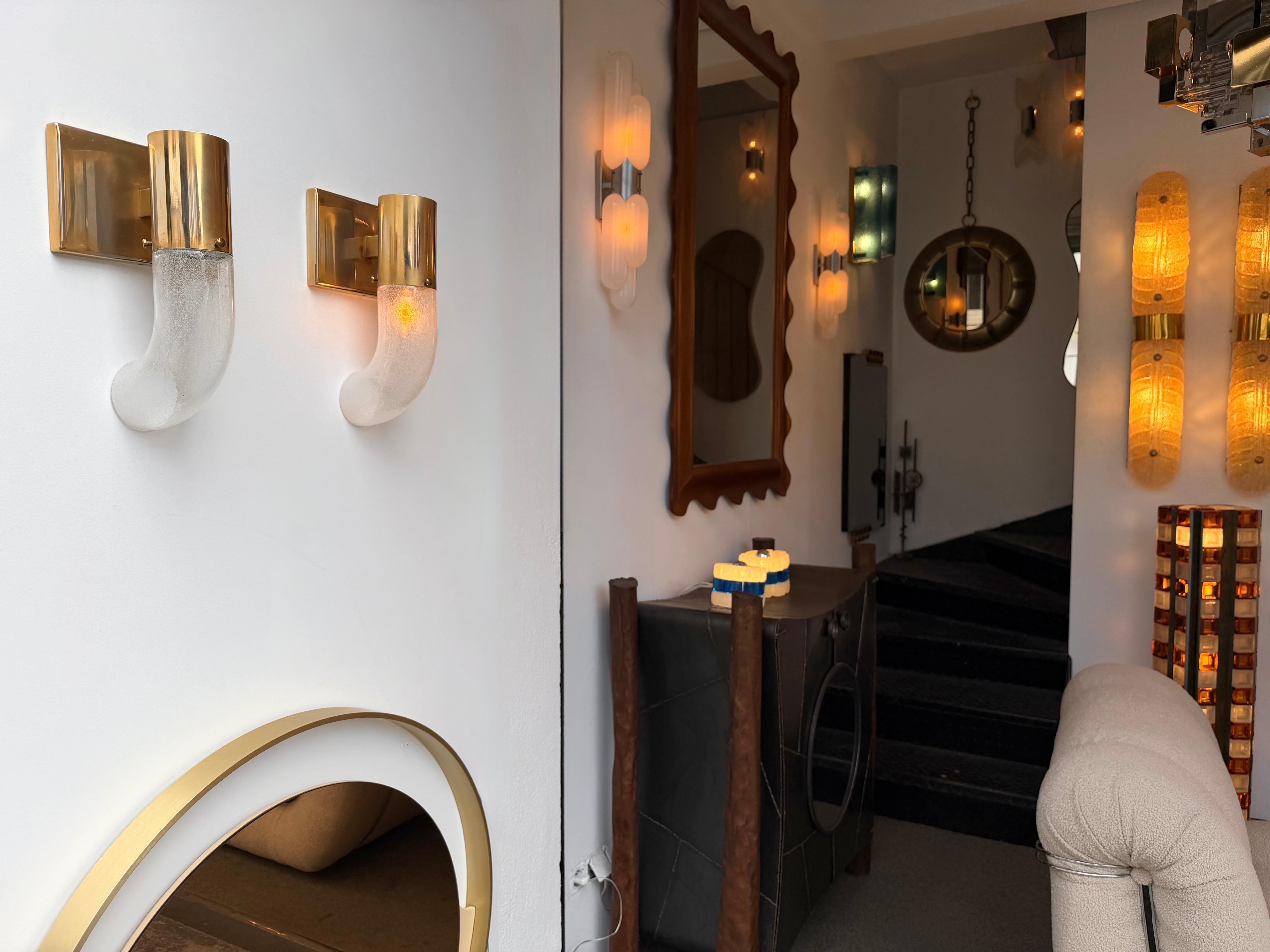 Sconce in ottone e vetro di Murano di Aldo Nason per Mazzega, Italia, anni '70 in vendita 6