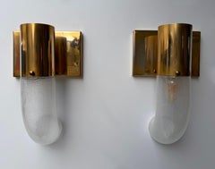 Brass Sconce Murano Glass by Aldo Nason for Mazzega, Italy, 1970s