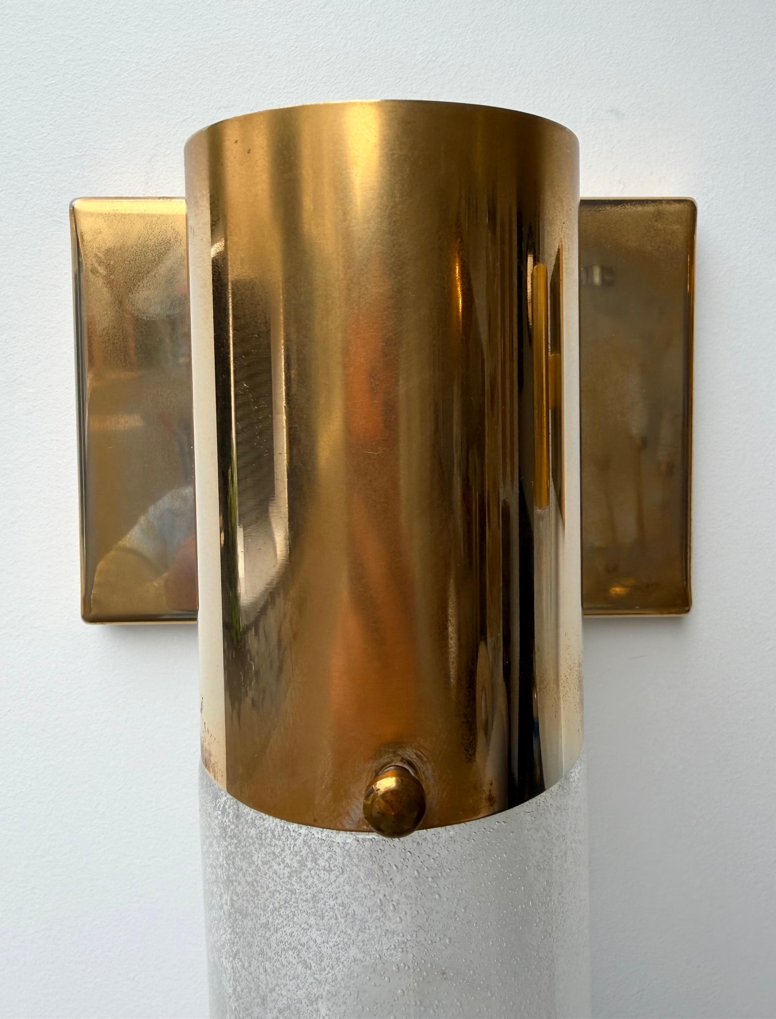 Sconce in ottone e vetro di Murano di Aldo Nason per Mazzega, Italia, anni '70 in vendita 1