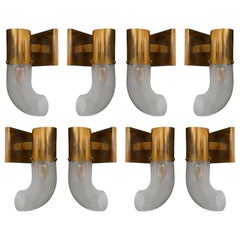 Brass Sconce Murano Glass by Aldo Nason for Mazzega, Italy, 1970s