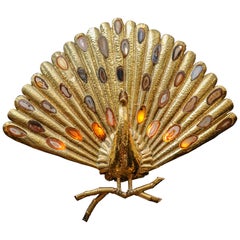 Brass Sconce Peacock Shaped