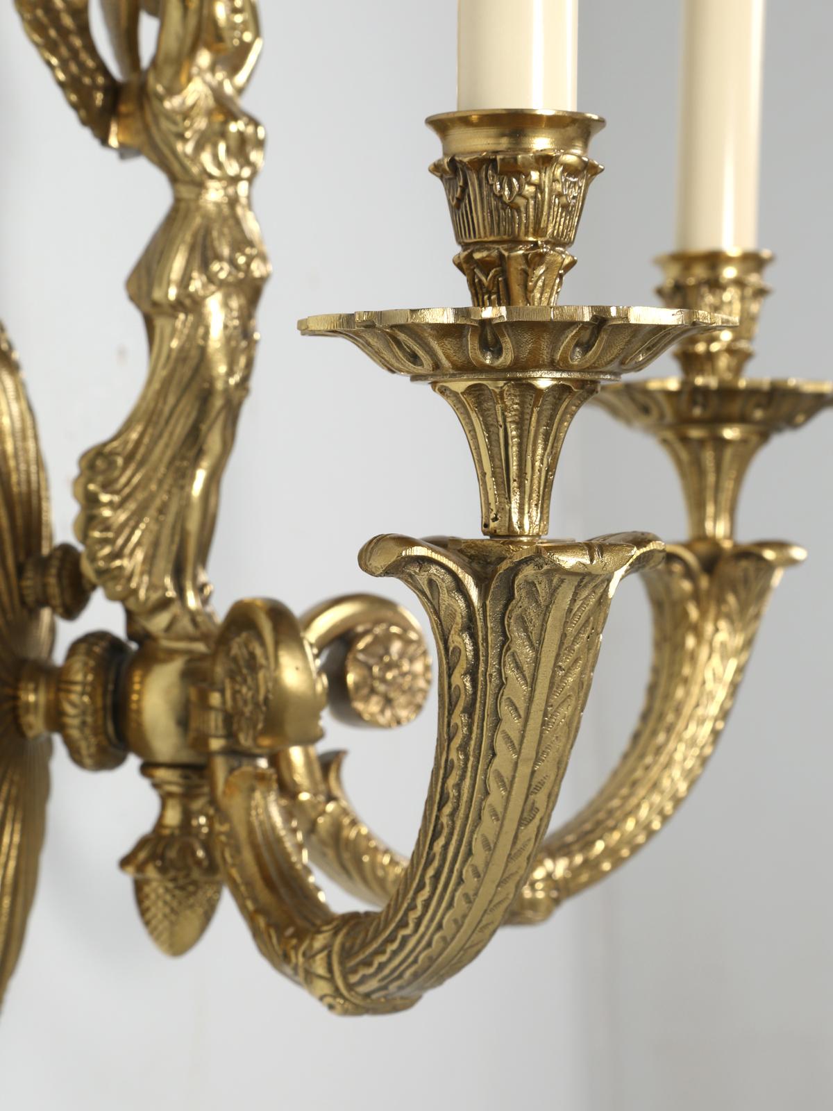 American Brass Sconce, Single Unit and Well Made For Sale