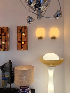 Sconce in ottone e vetro di Murano macchiato di bianco di ITRE, Italia, anni '70