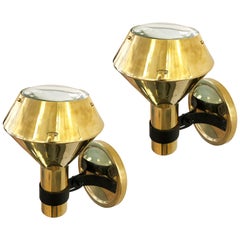 Vintage Brass Sconces by Candle, 3 Pairs Available