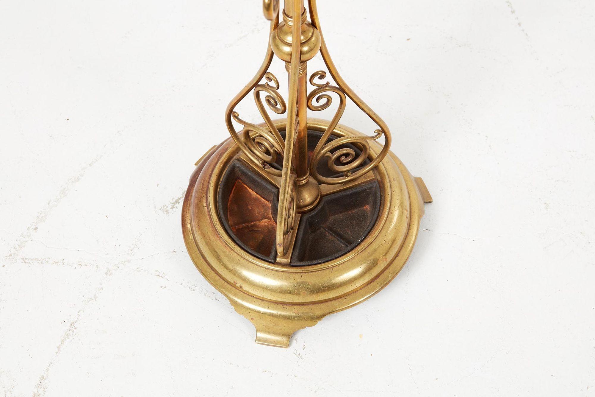 Mid-19th Century Brass Scrollwork Umbrella Stand For Sale