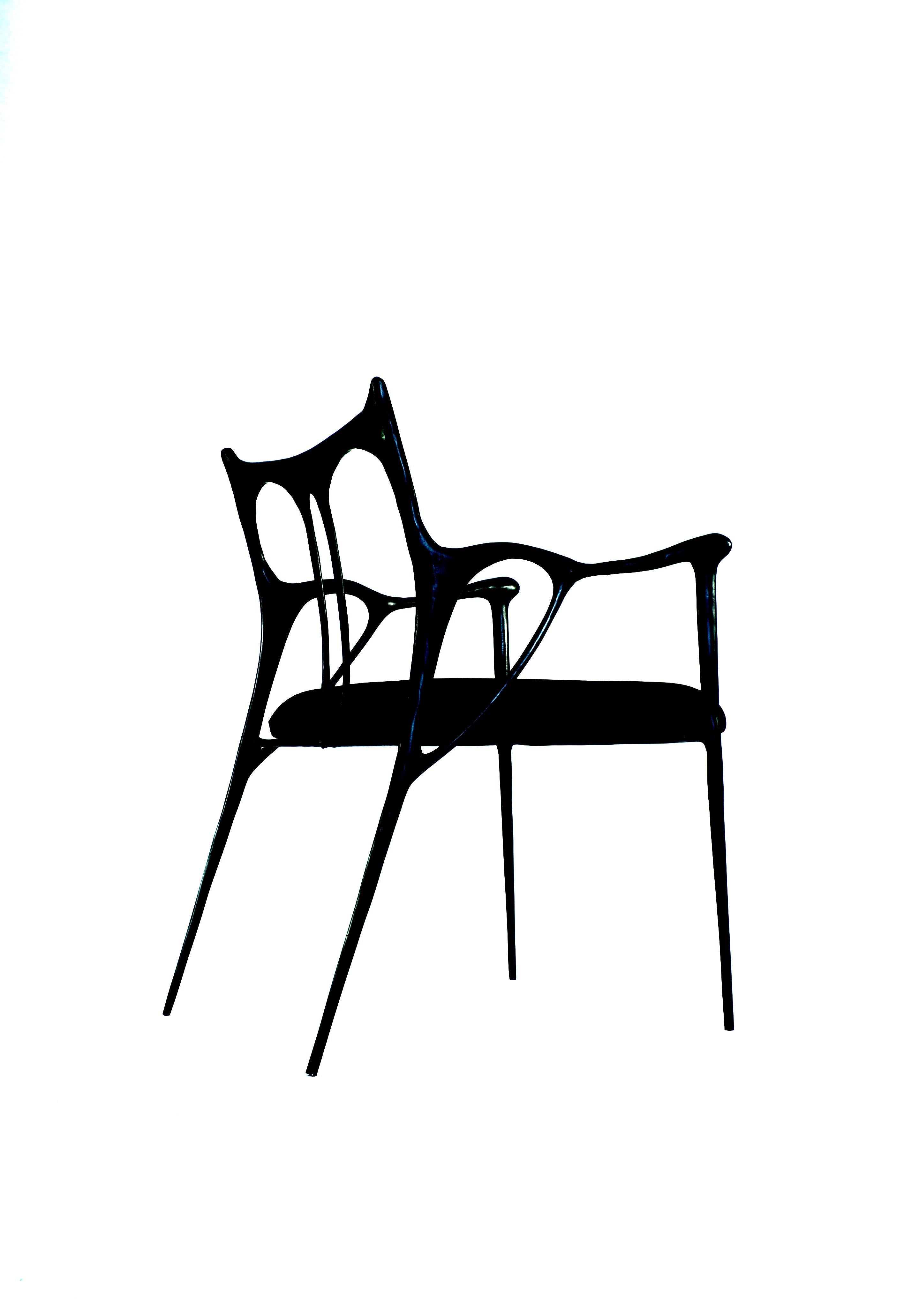 Messing-Stuhl aus geformtem Messing, Misaya im Angebot 1