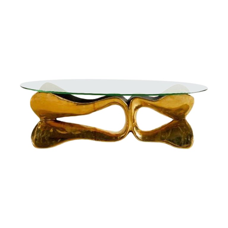 Brass Sculpted Butterfly Wings Console Frame by Misaya