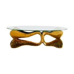 Brass Sculpted Butterfly Wings Console Frame by Misaya