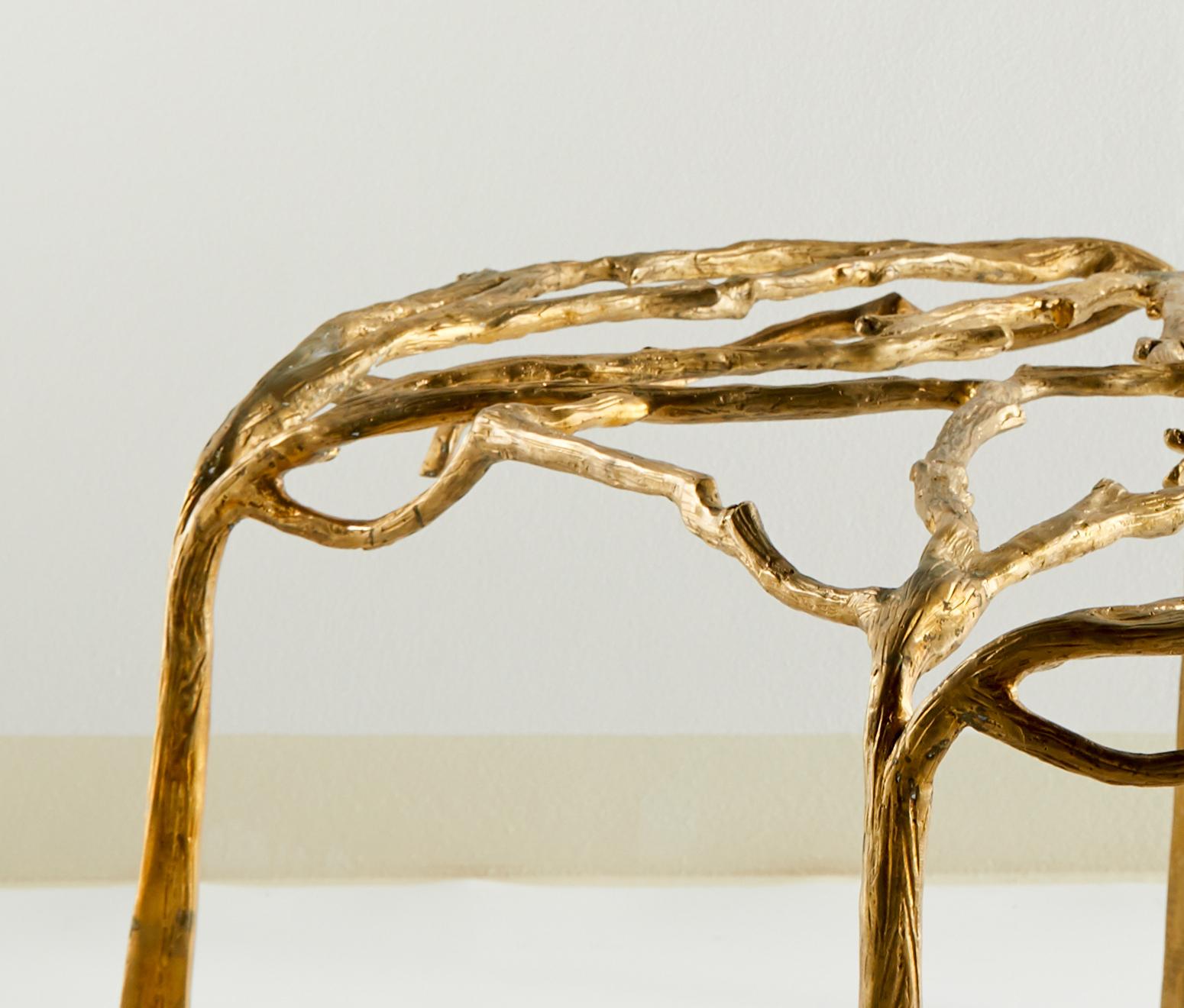 Post-Modern Brass Sculpted Coffee Table, Complexity, Misaya For Sale