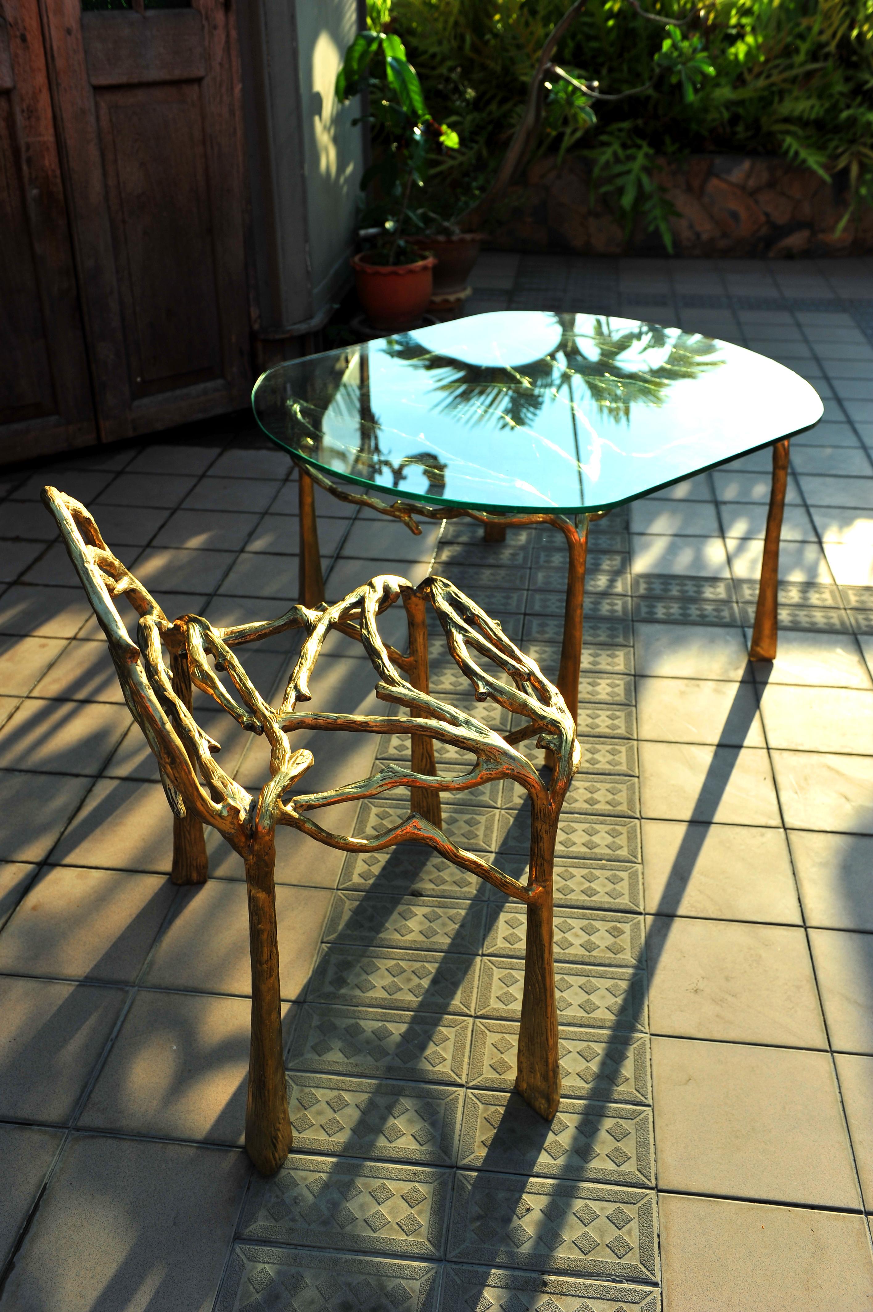 Brass Sculpted Coffee Table, Complexity, Misaya In New Condition In Geneve, CH