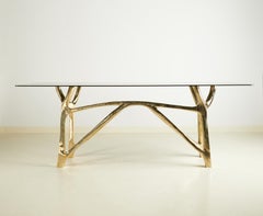 Consolle scolpita in ottone, Simmetria dorata, Misaya