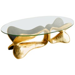 Brass Sculpted Console Table, Homage to Cesar's Compression, Misaya