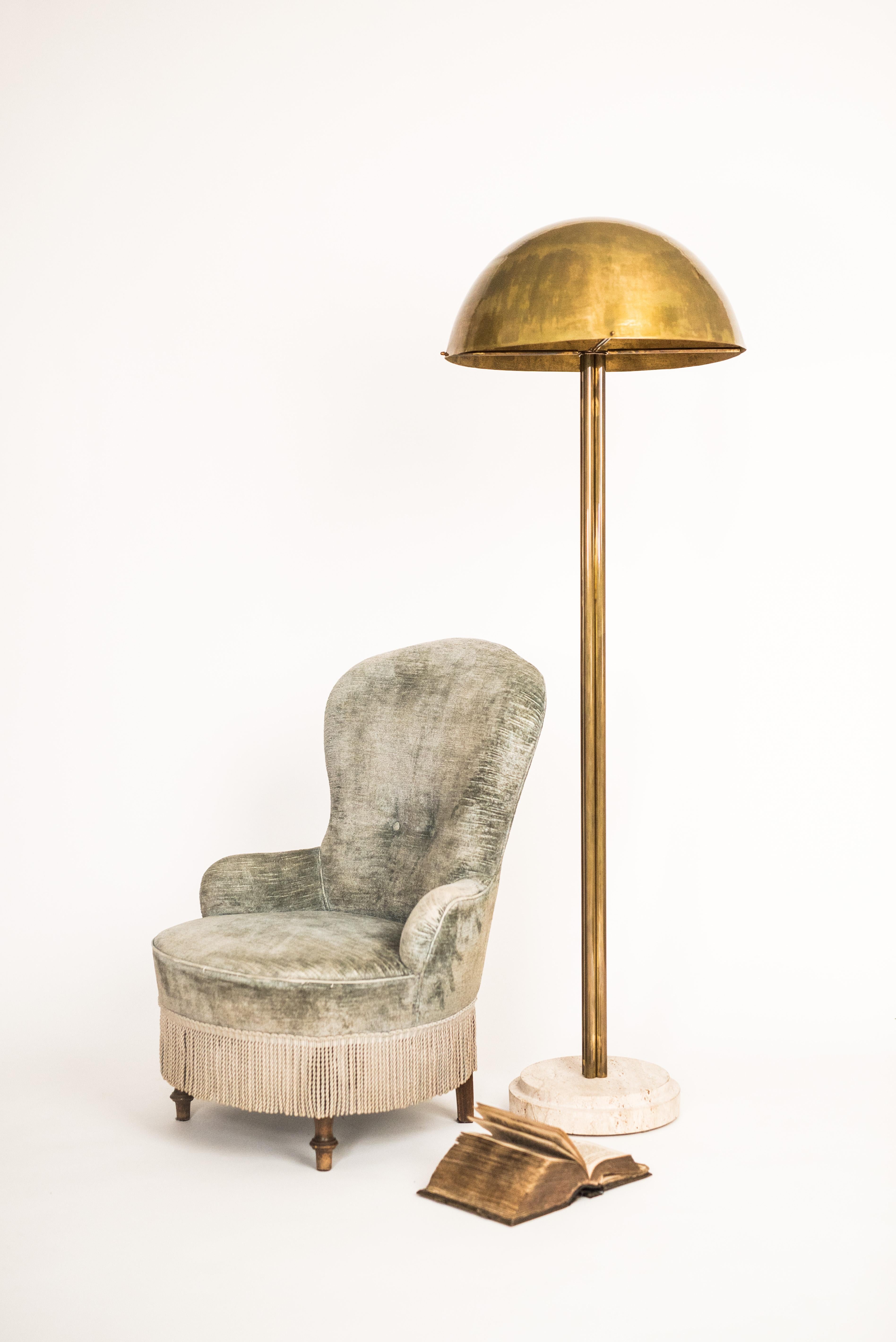 Modern Brass Sculpted Floor Lamp 