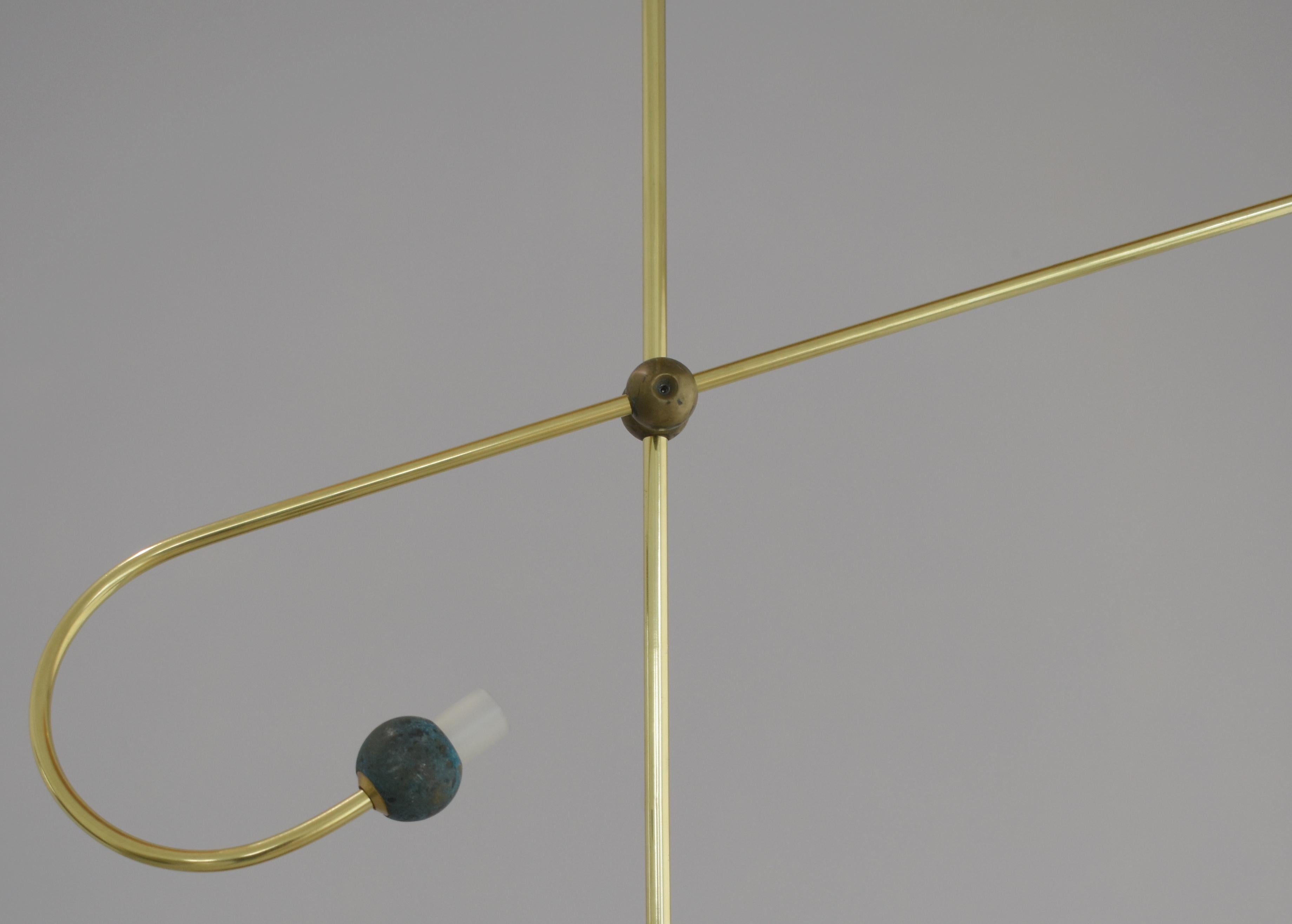 Greek Brass Sculpted Light Suspension, 