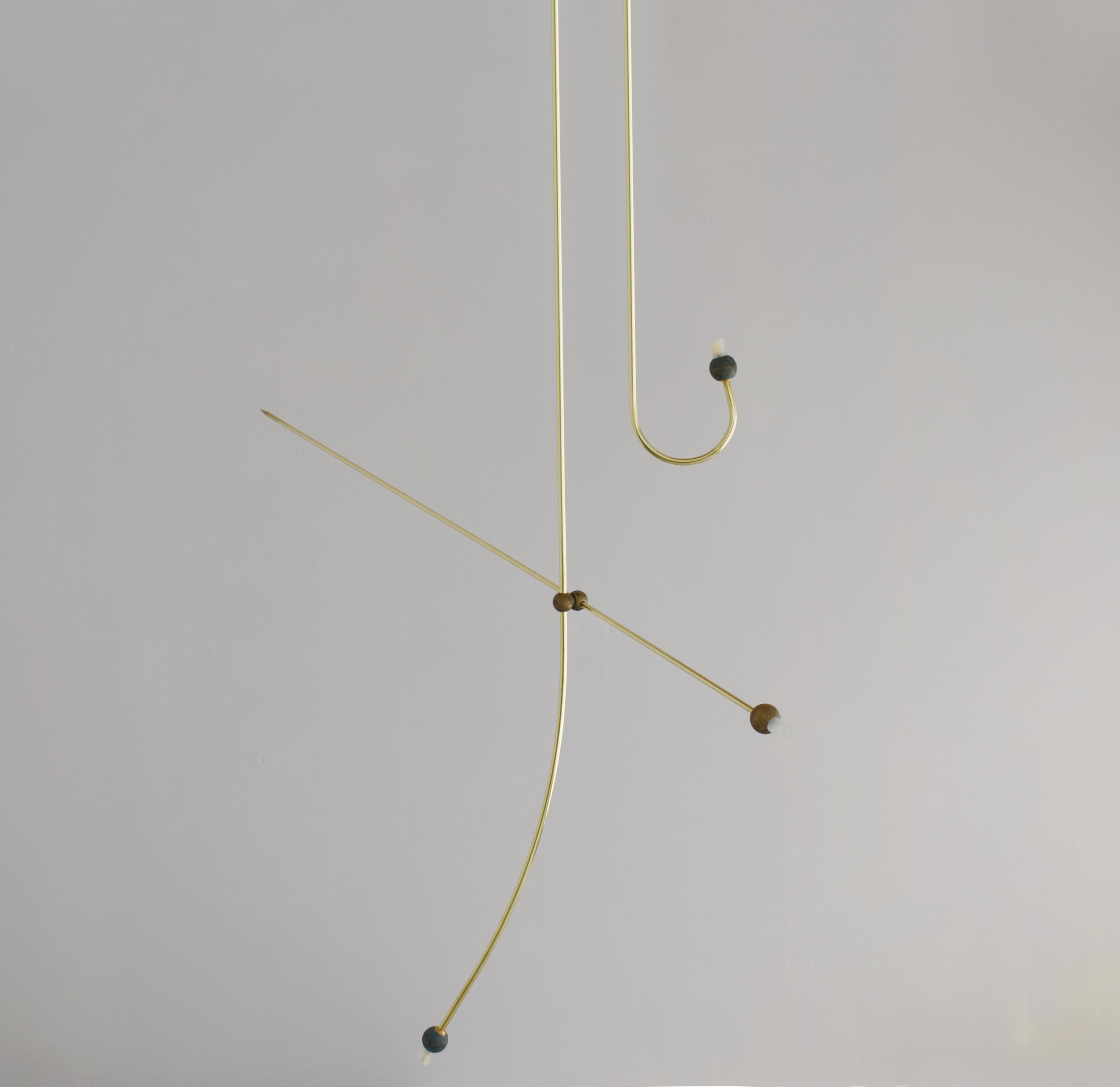Brass Sculpted Light Suspension, 'Let's Talk' by Periclis Frementitis In New Condition For Sale In Geneve, CH