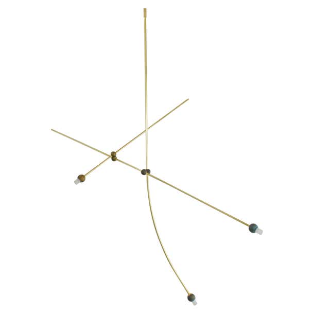 Brass Sculpted Light Suspension,