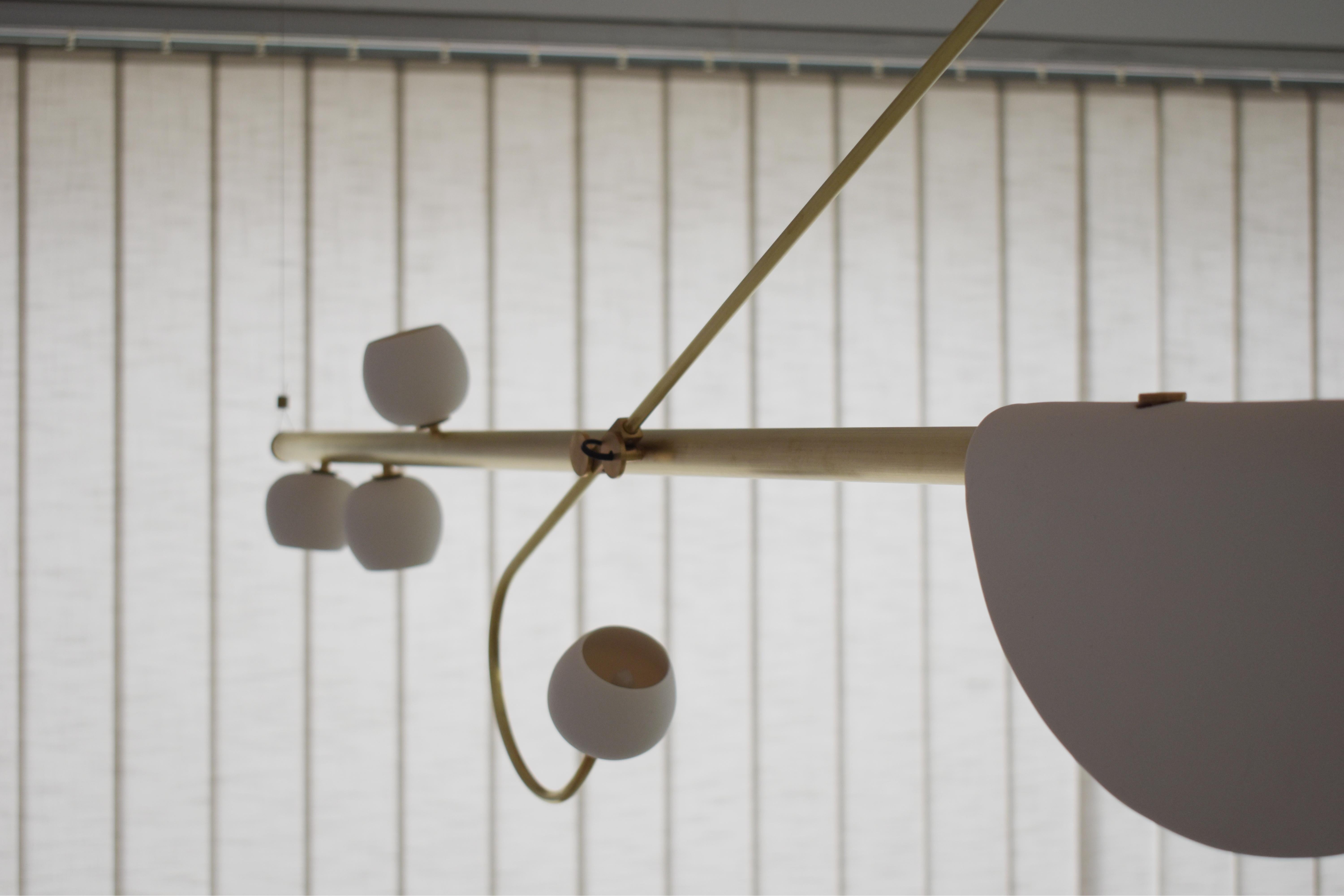 XXI secolo e contemporaneo Brass Sculpted Light Suspension, My Queen IV, Signed Periclis Frementitis in vendita