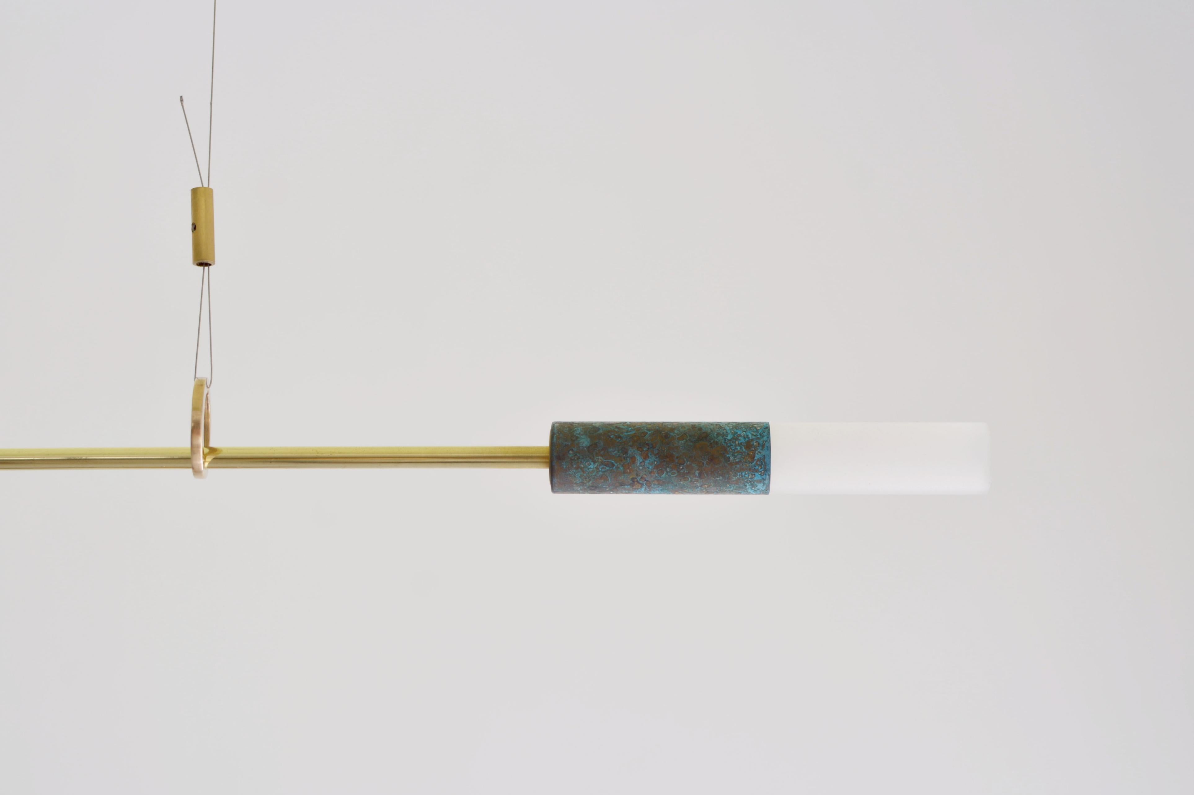 Greek Brass Sculpted Light Suspension, Opus X – Periclis Frementitis