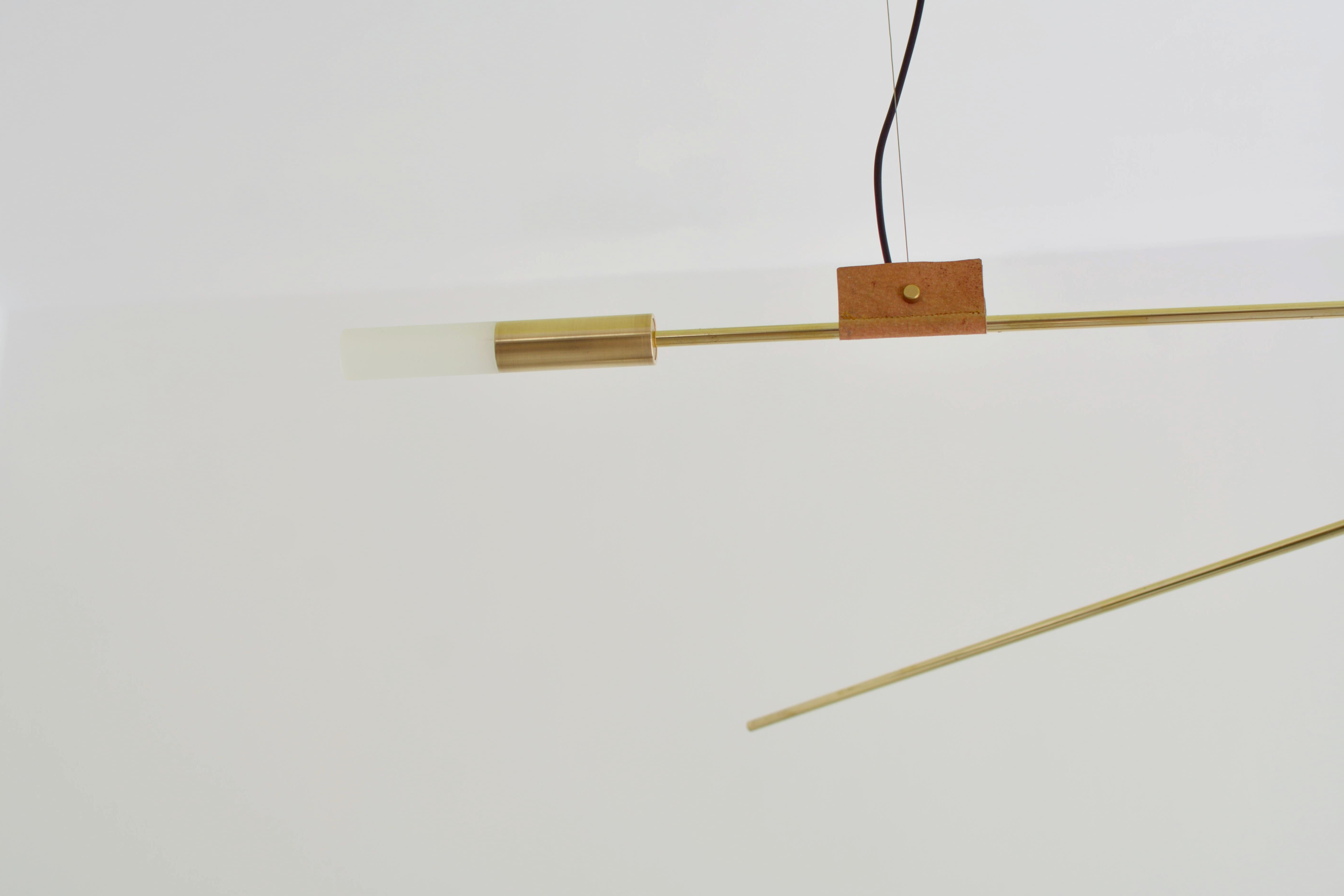 Contemporary Brass Sculpted Light Suspension 'Opus XI', Periclis Frementitis