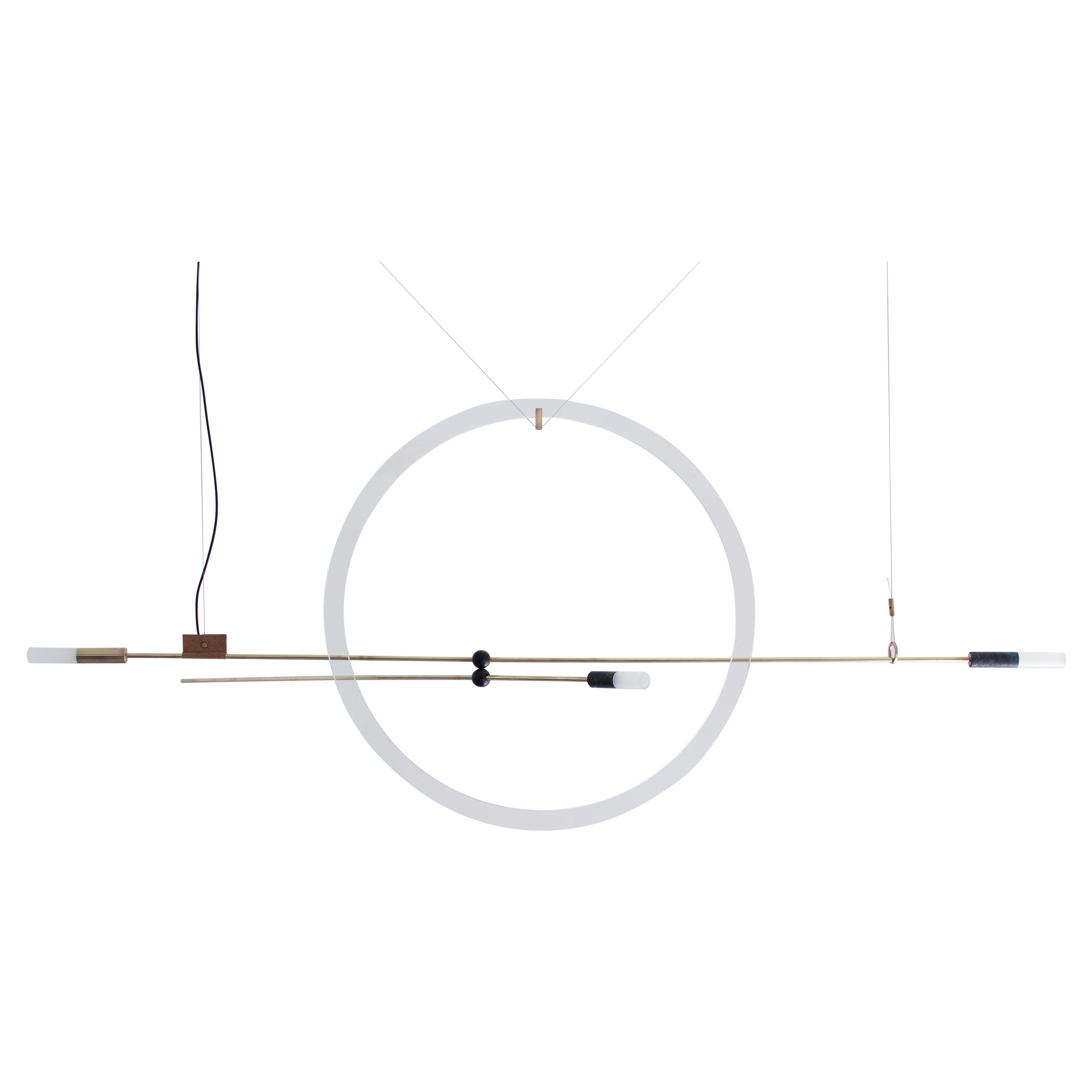 Brass Sculpted Light Suspension 'Opus XI', Periclis Frementitis For Sale