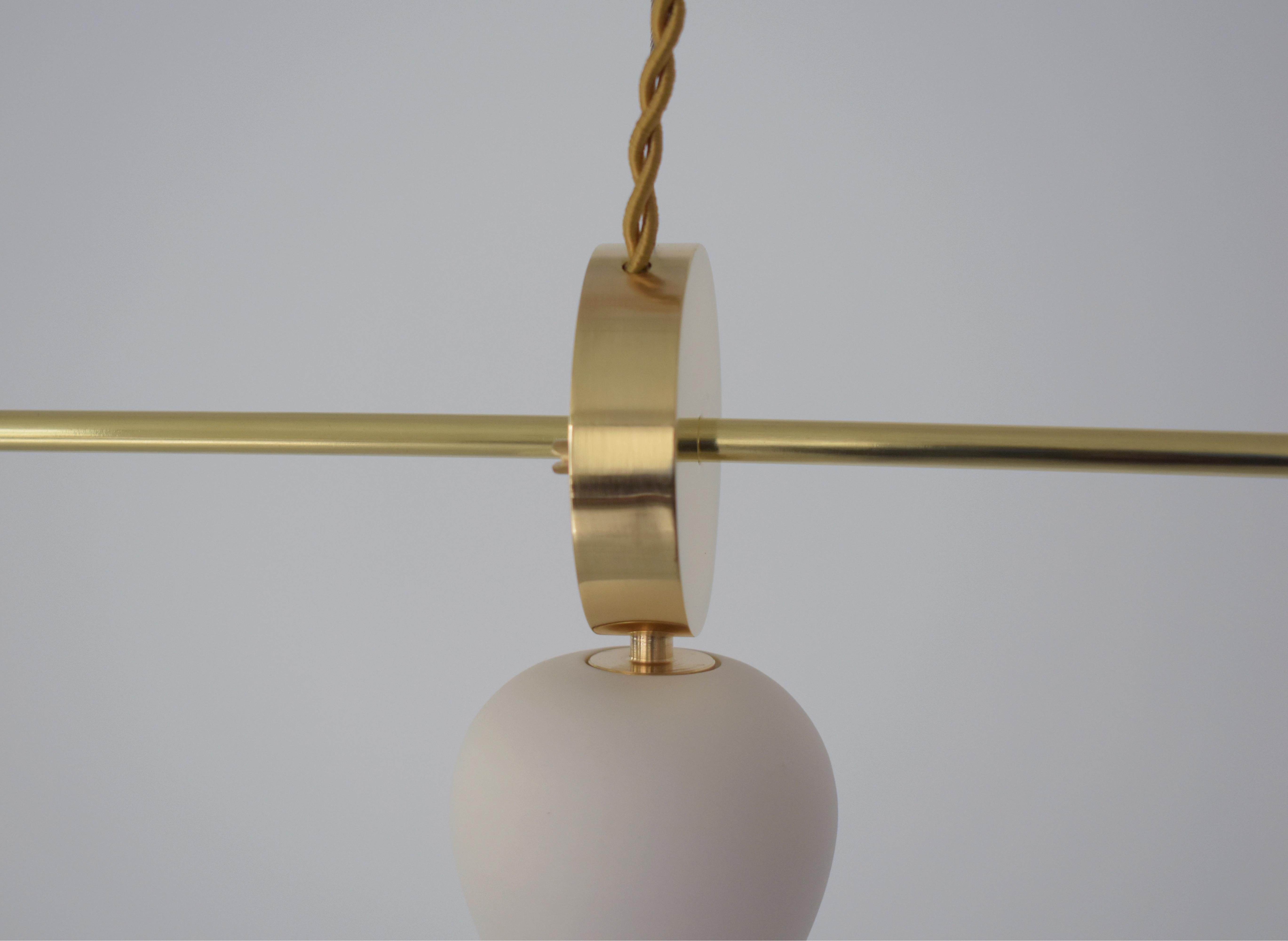 Modern Brass Sculpted Light Suspension, 