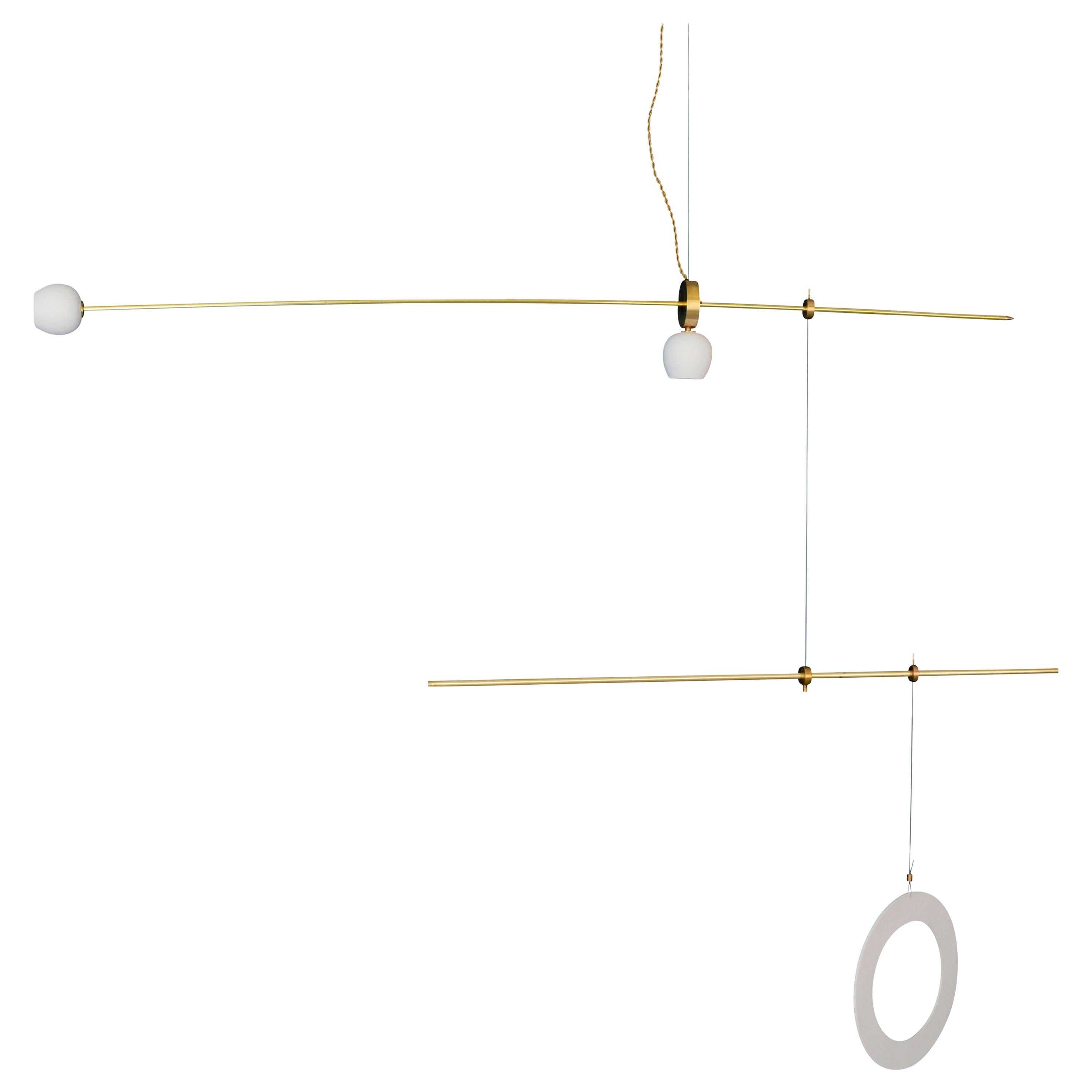 Brass Sculpted Light Suspension, "Pi" by Periclis Frementitis