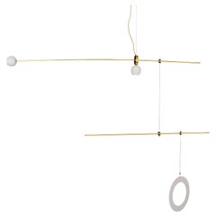 Brass Sculpted Light Suspension, "Pi" by Periclis Frementitis