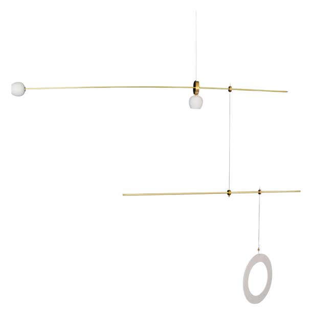 Brass Sculpted Light Suspension,
