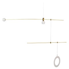 Brass Sculpted Light Suspension, "Pi" by Periclis Frementitis