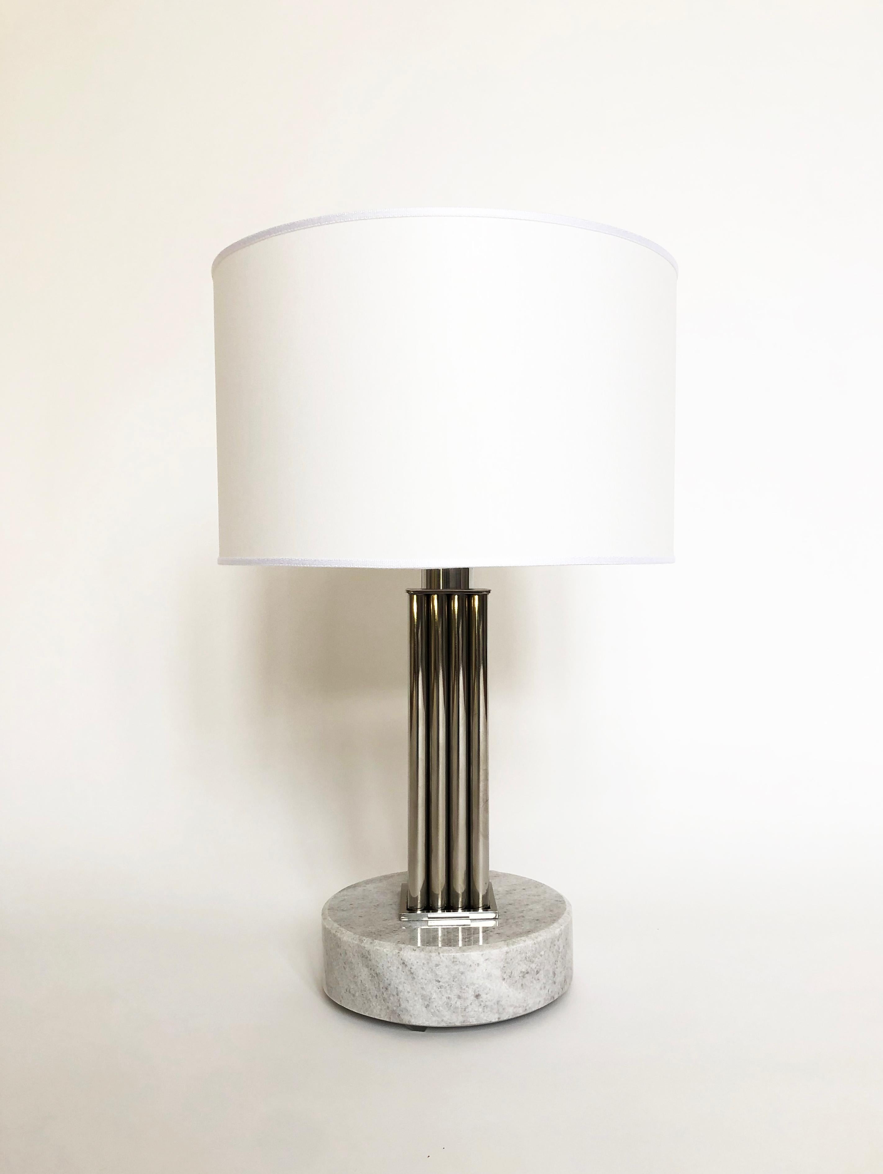 European Brass Sculpted Table Lamp by Bijelić and Brajak For Sale