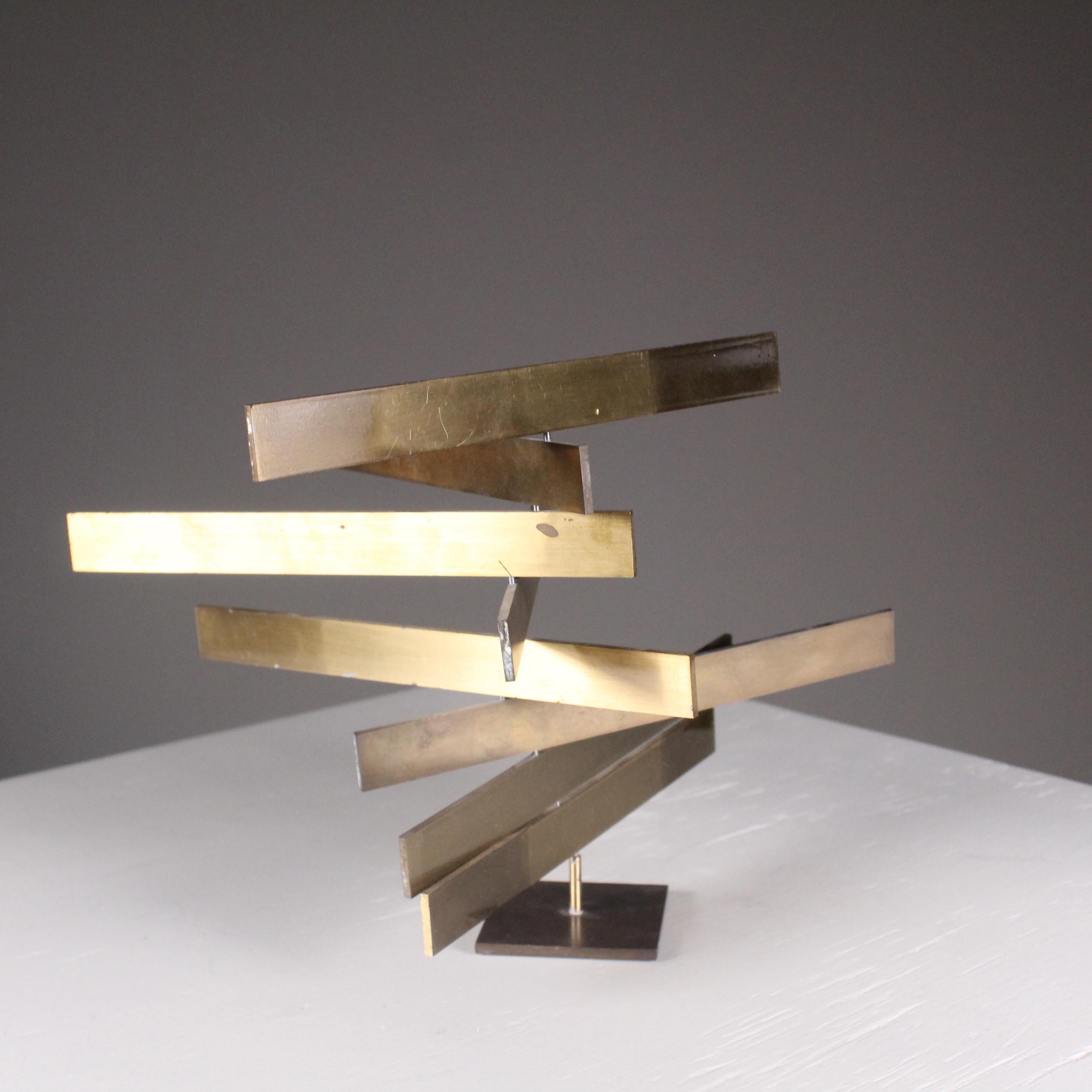 Brass Sculpture, Bilico, Victor Simonetti, Simon Gavina, 1969 For Sale 2