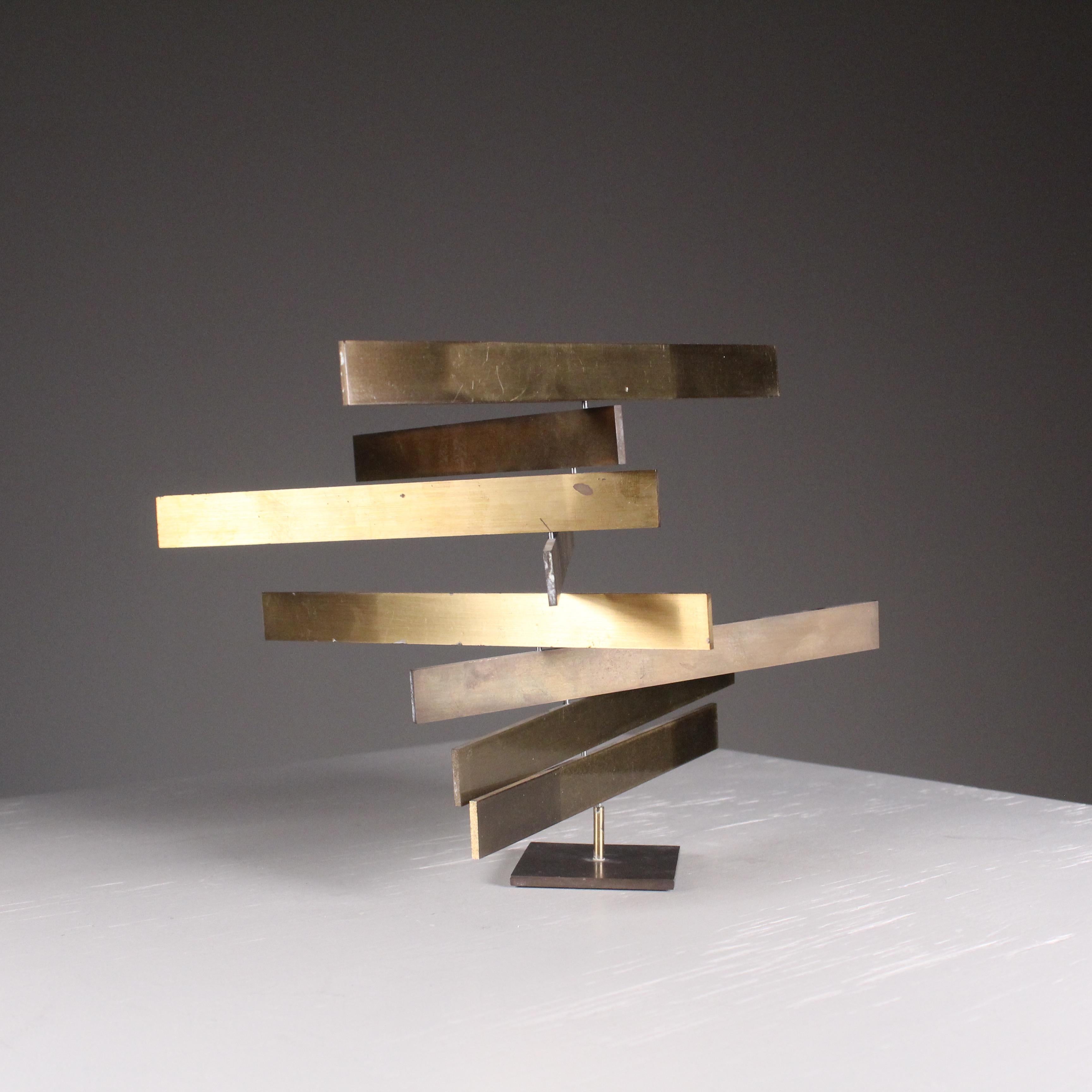 Brass Sculpture, Bilico, Victor Simonetti, Simon Gavina, 1969 For Sale 3