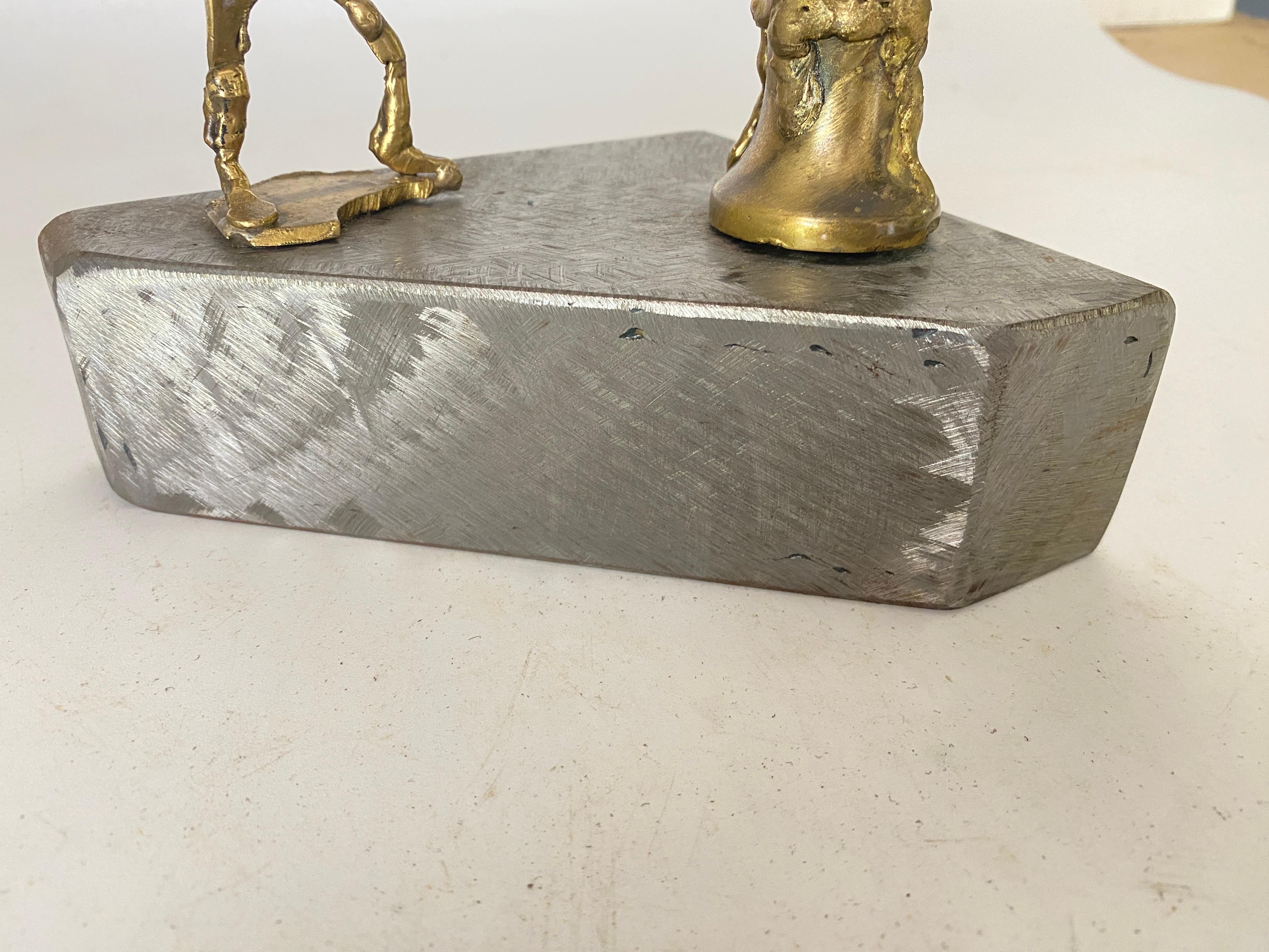 Brass Sculpture by  Tossello, Signed in Brass and Aluminium Dated 1999 For Sale 7