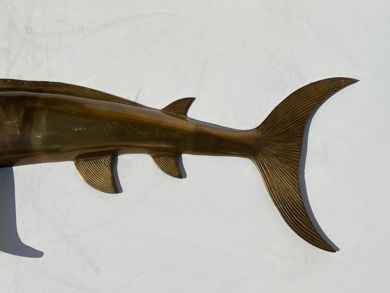 Brass Sculpture of a Swordfish For Sale at 1stDibs