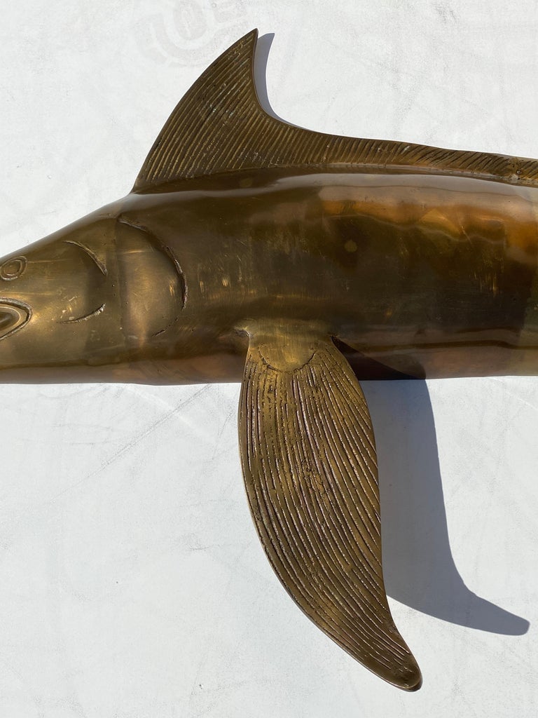Brass Sculpture of a Swordfish For Sale at 1stDibs