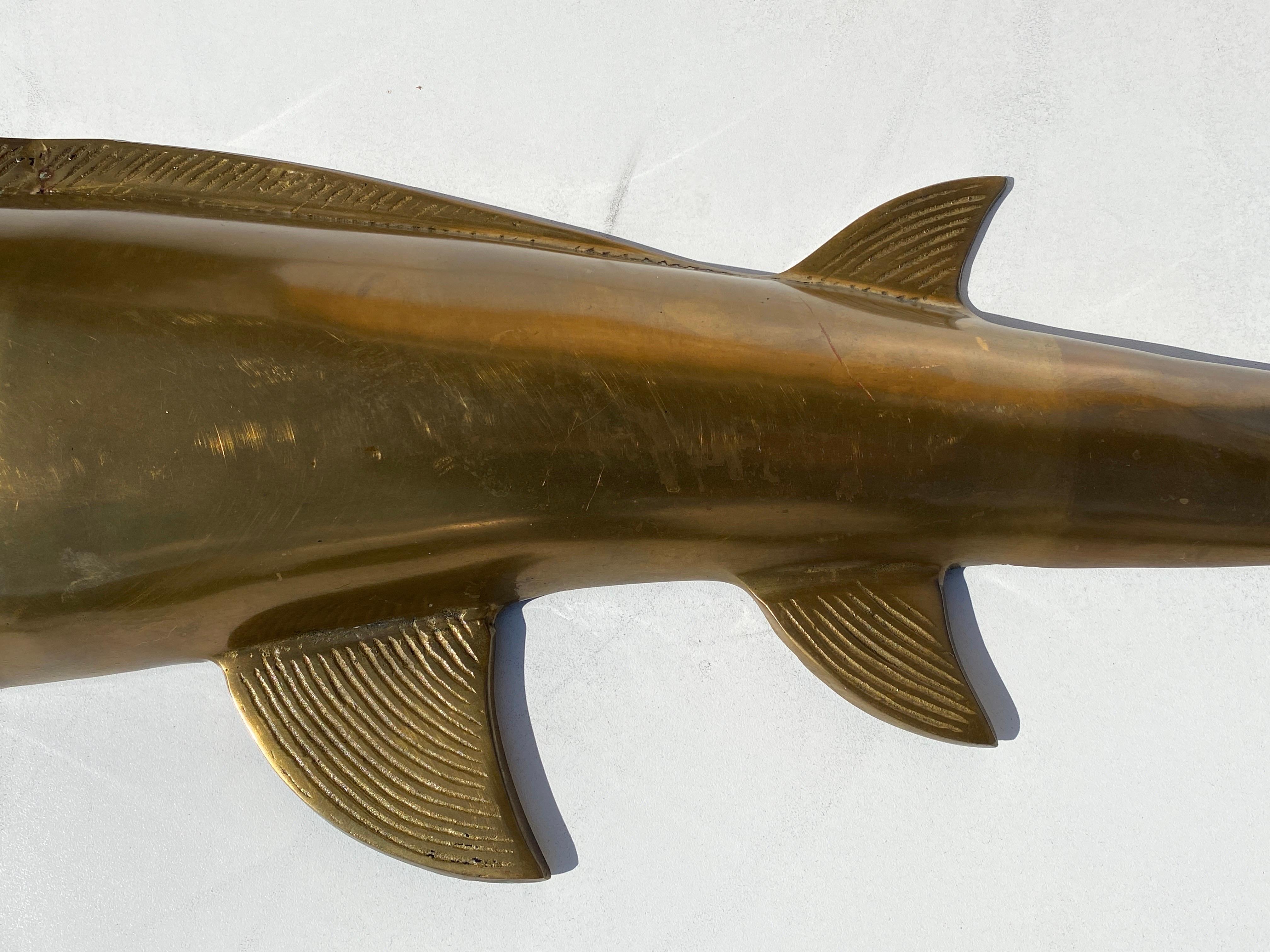 Late 20th Century Brass Sculpture of a Swordfish