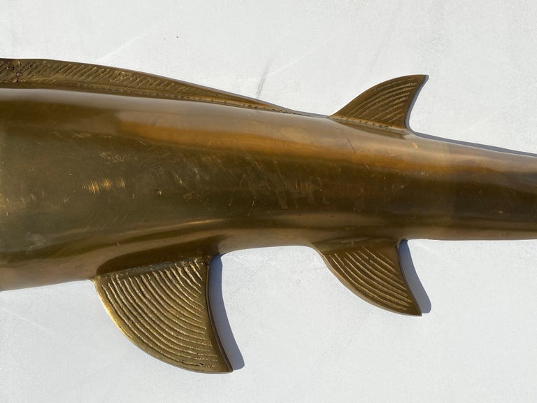 Brass Sculpture of a Swordfish For Sale at 1stDibs
