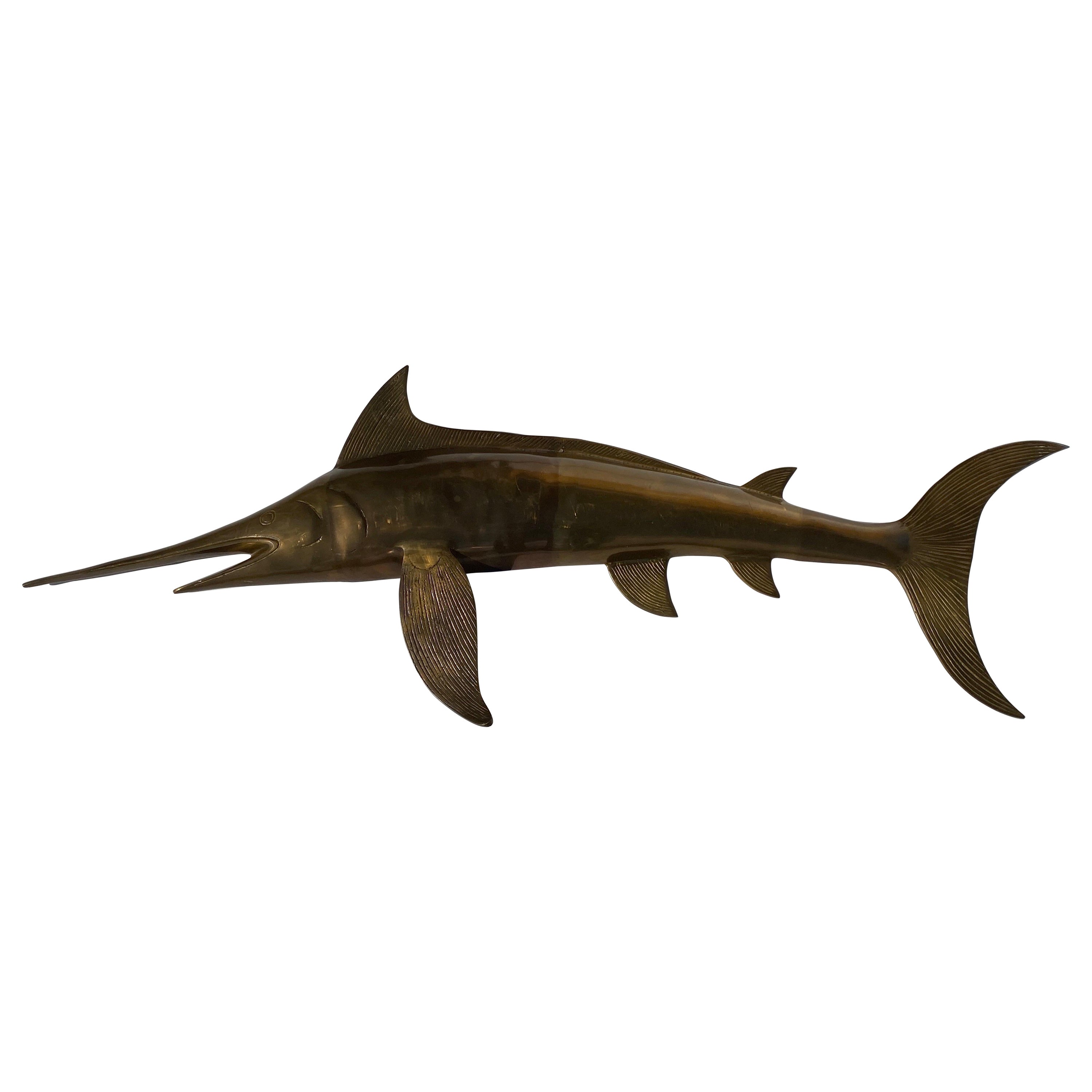 Brass Sculpture of a Swordfish