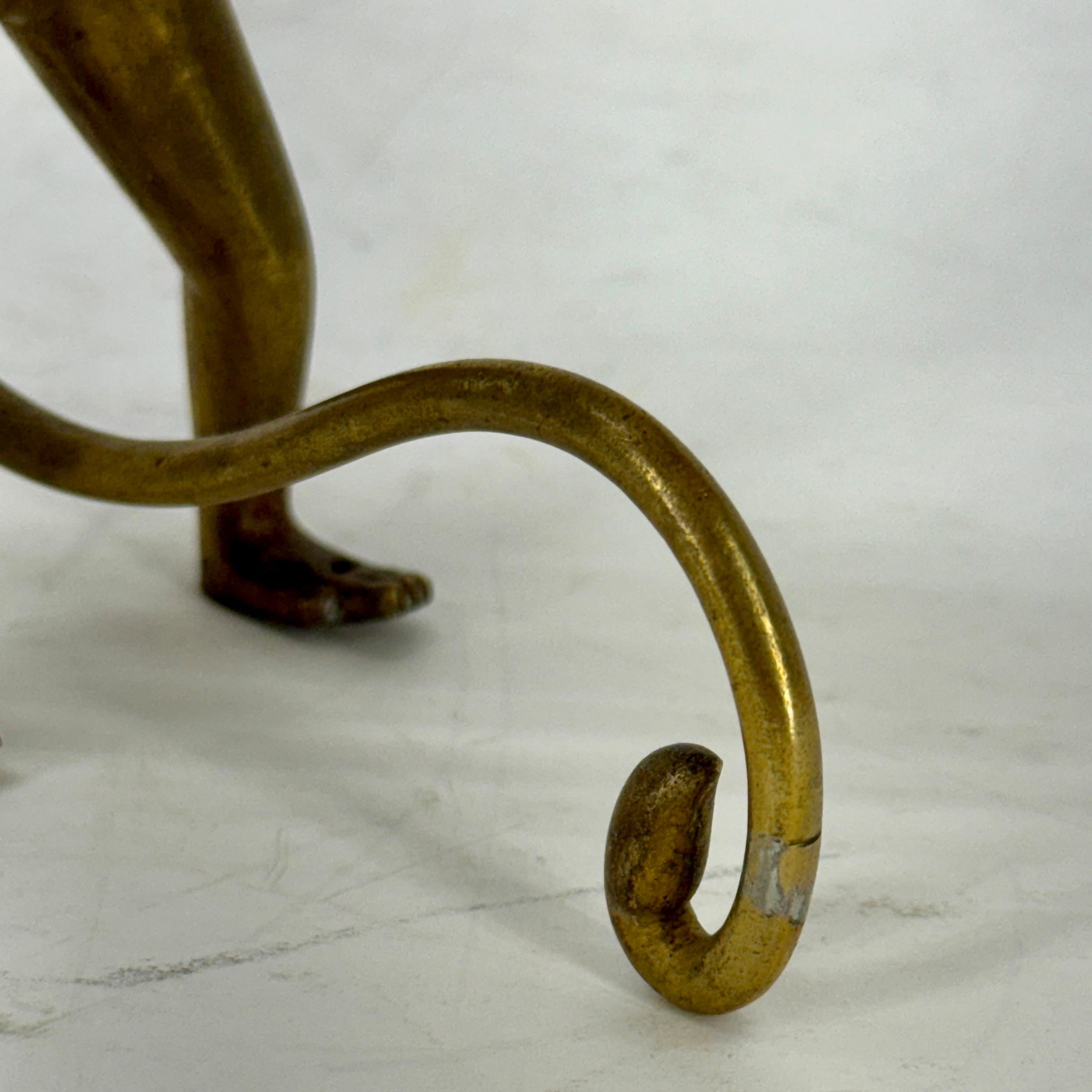 Brass Sculpture of Monkey Holding Business Card Holder, Late 19th Century For Sale 6