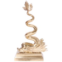 Brass Sea Serpent or Dolphin Doorstop