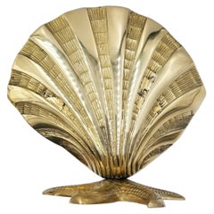 Brass Sea Shell Nautilus Planter on Starfish Base