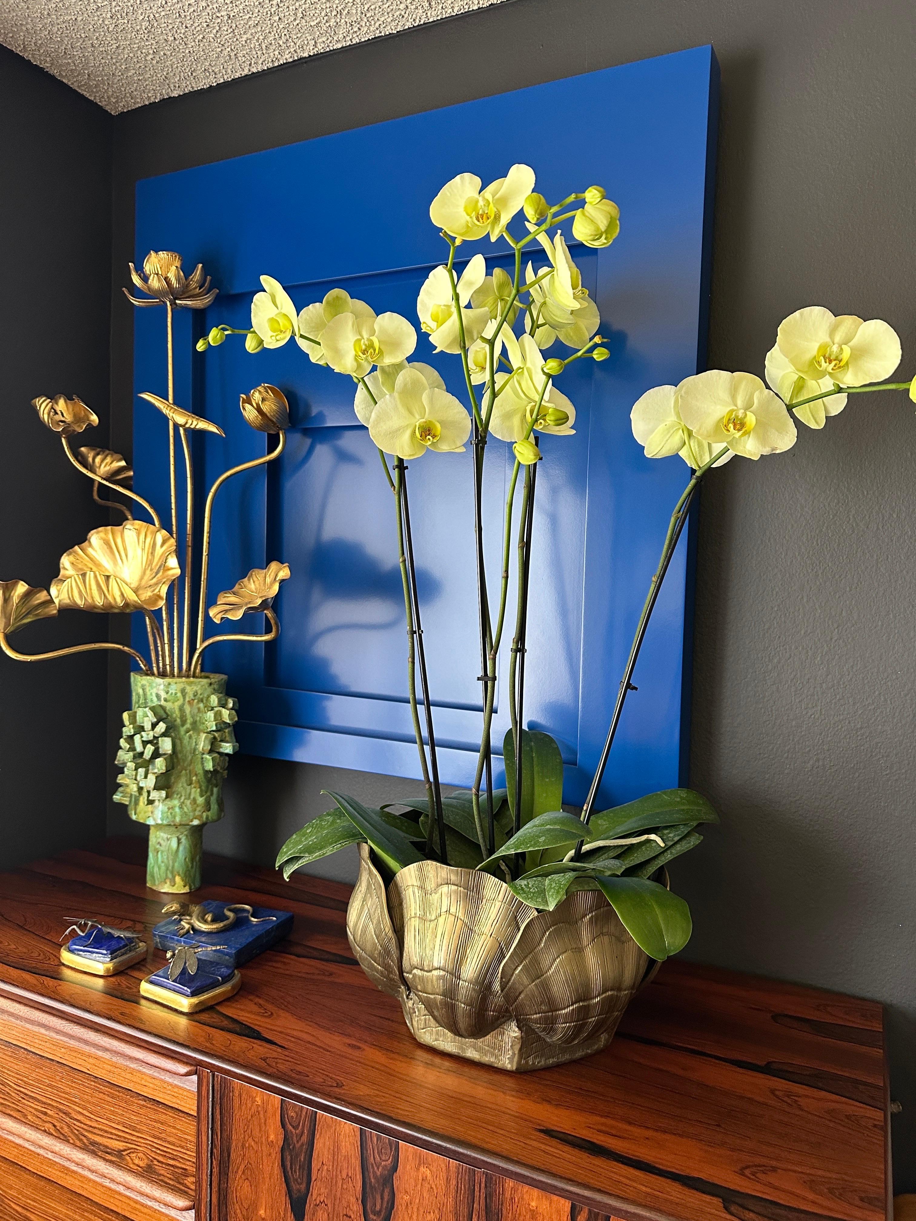 Brass Sea Shell Oval Planter 3