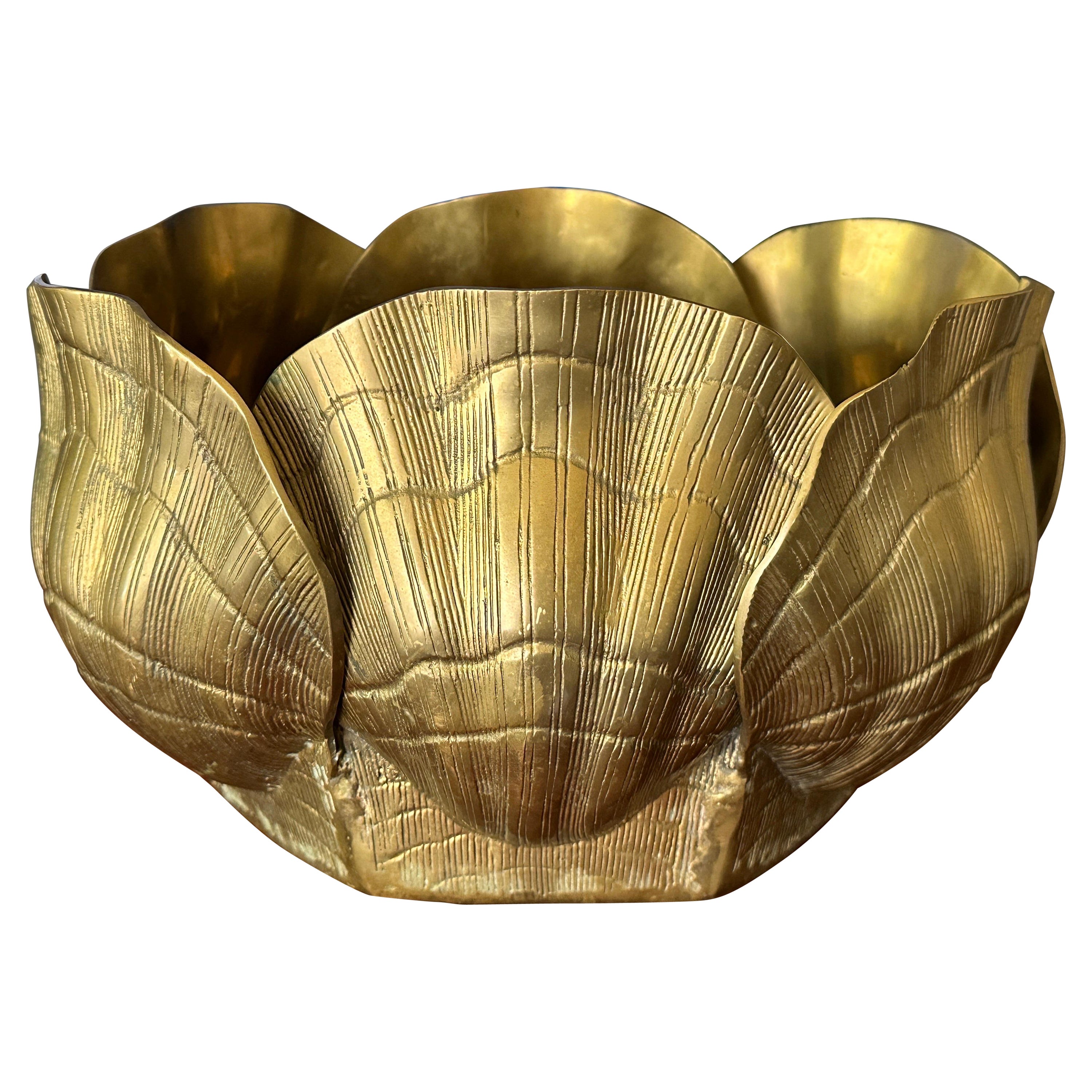 Brass Sea Shell Oval Planter