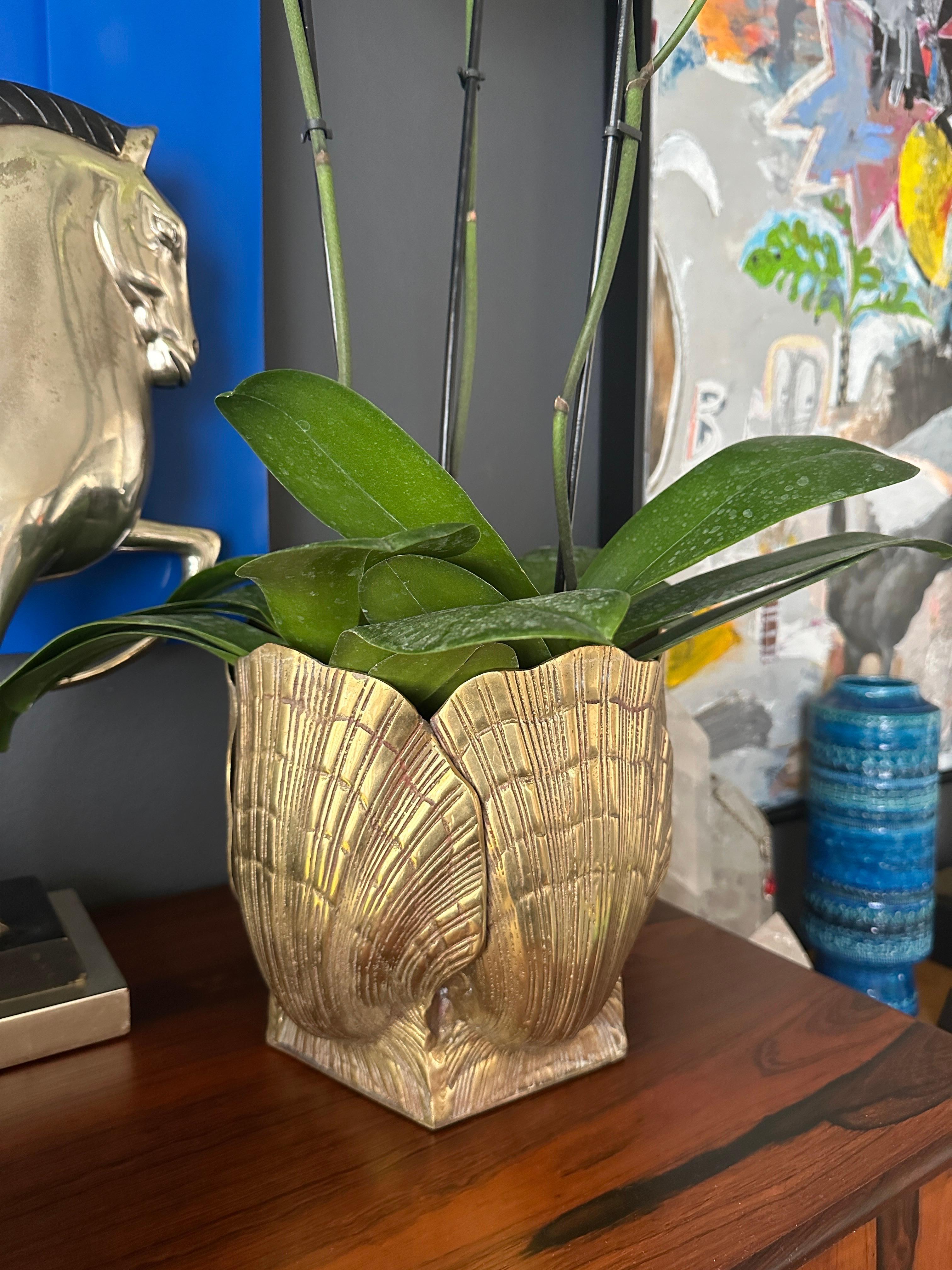 Brass Sea Shell Planter 3