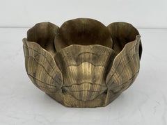 Patinated Brass Sea Shell Planter in Hollywood Regency Style, 1970s