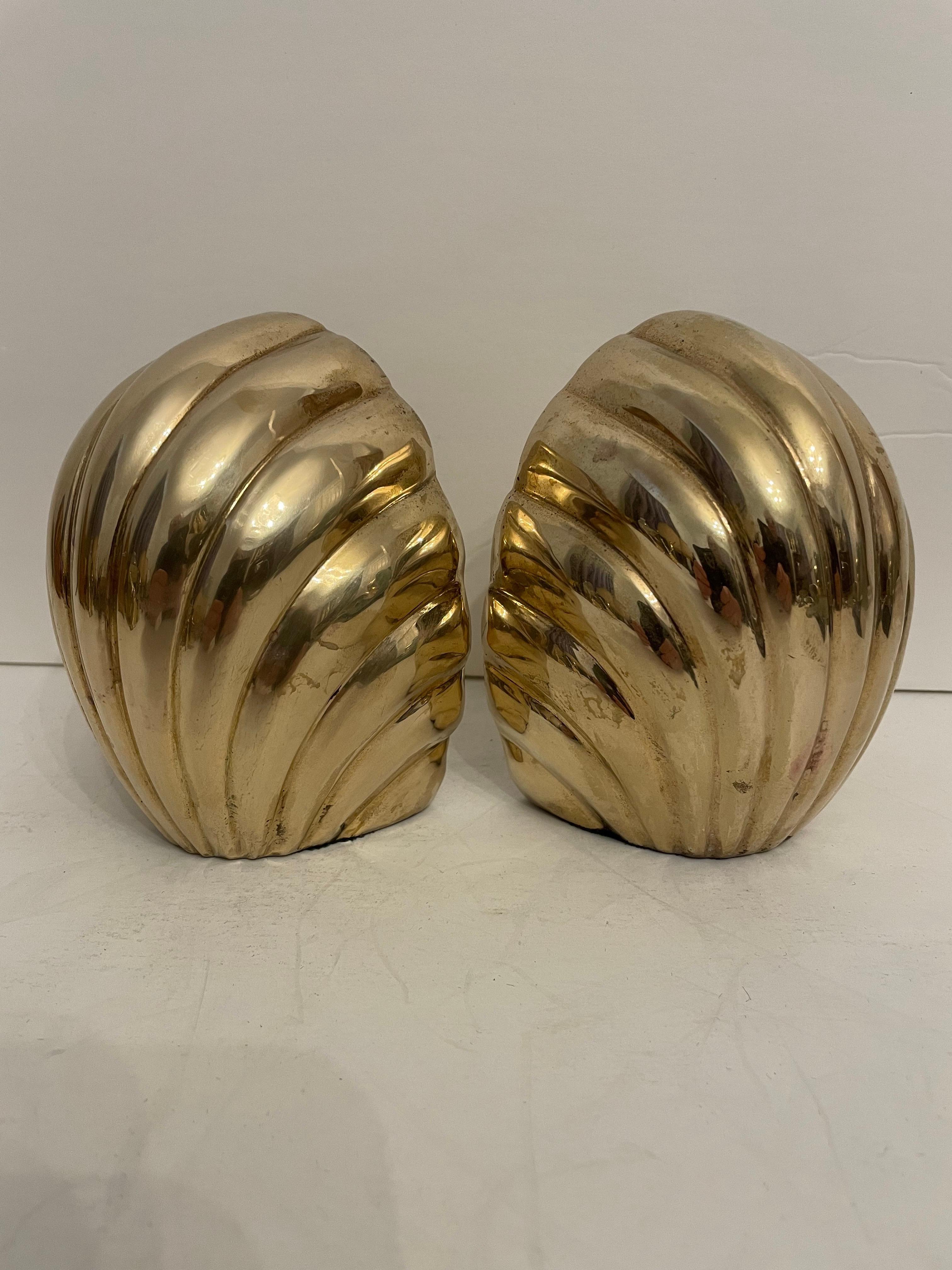 Brass Seashell Bookends For Sale 1