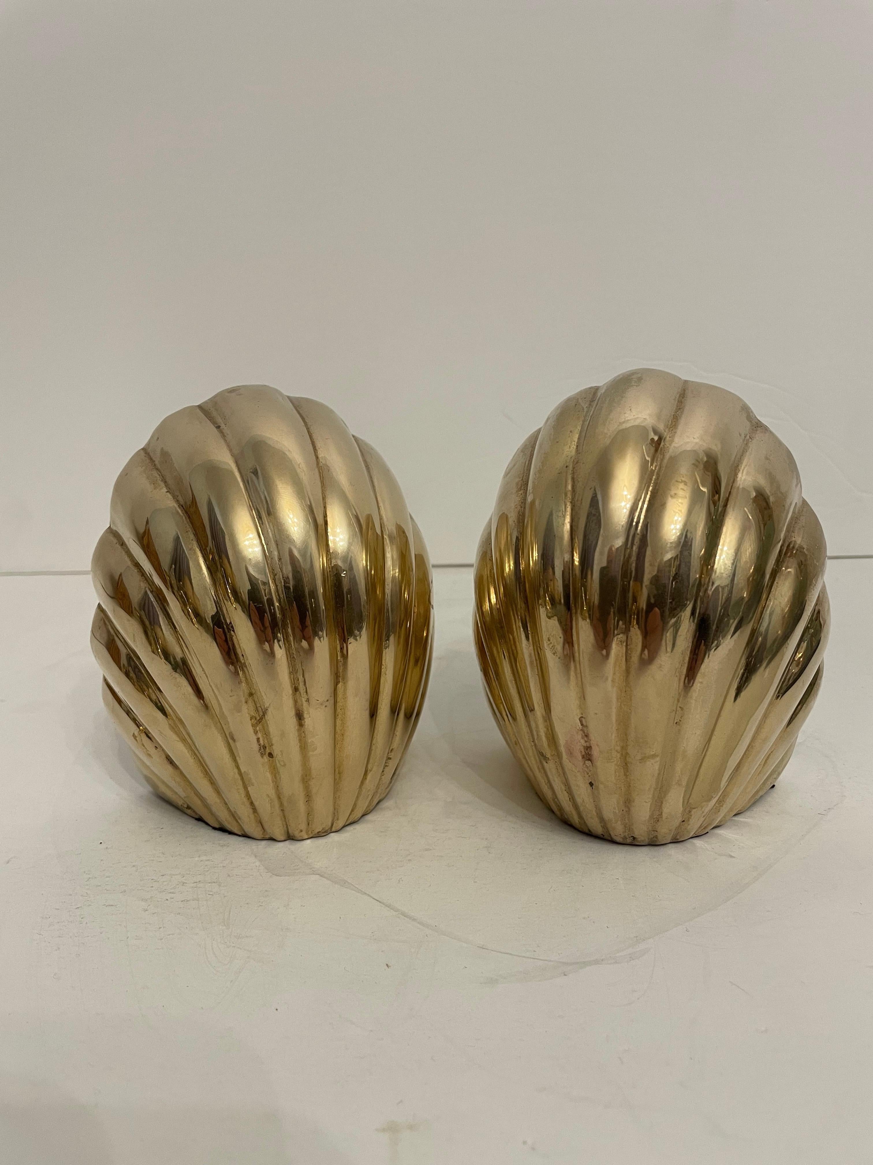 Brass Seashell Bookends For Sale 2