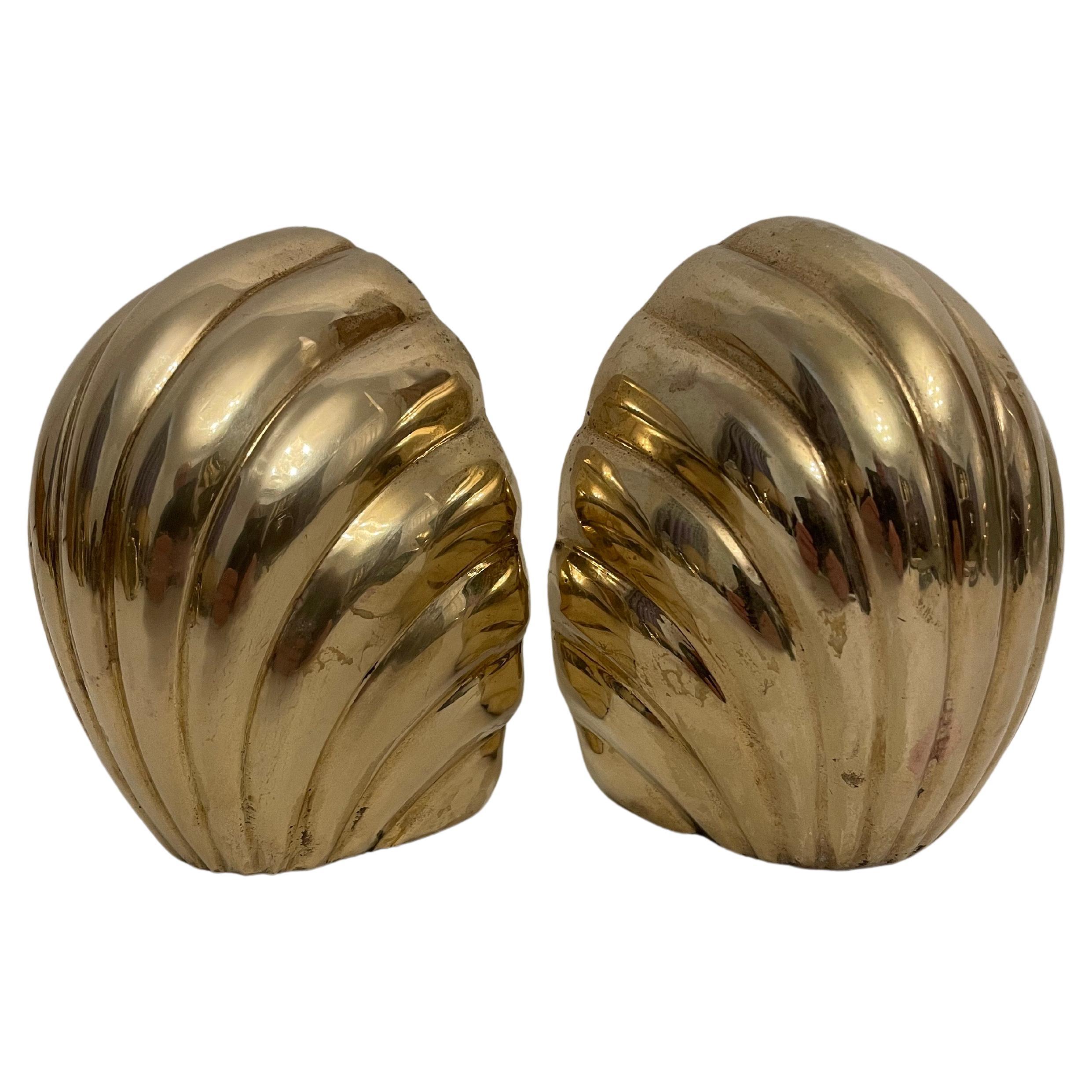 Brass Seashell Bookends For Sale