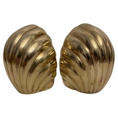 Vintage Brass Seashell Bookends